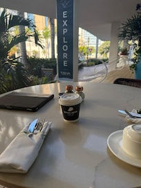 coffee outside breakfast table