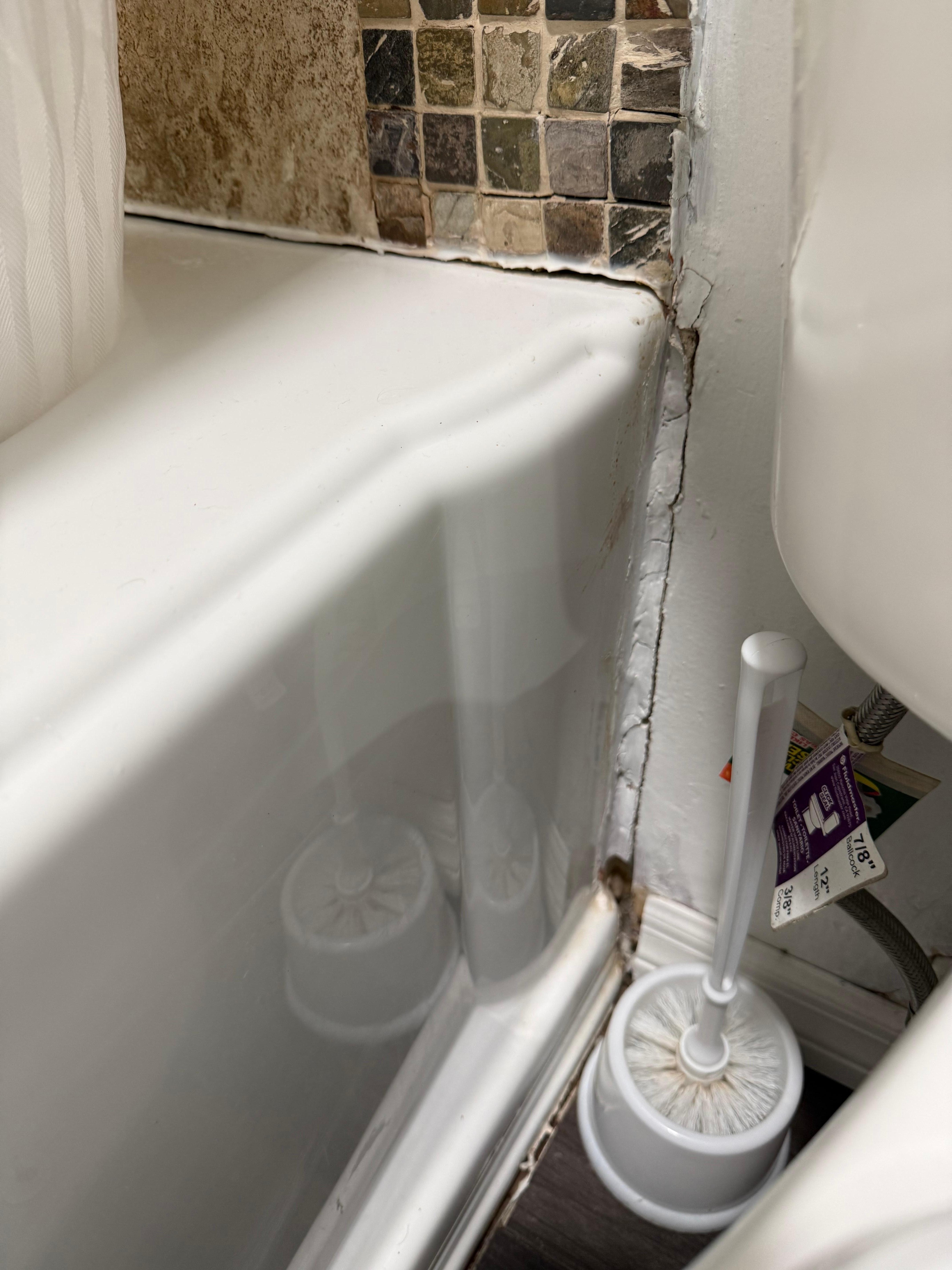 Tub is pulling away from the wall