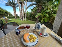 Breakfast looking at gardens