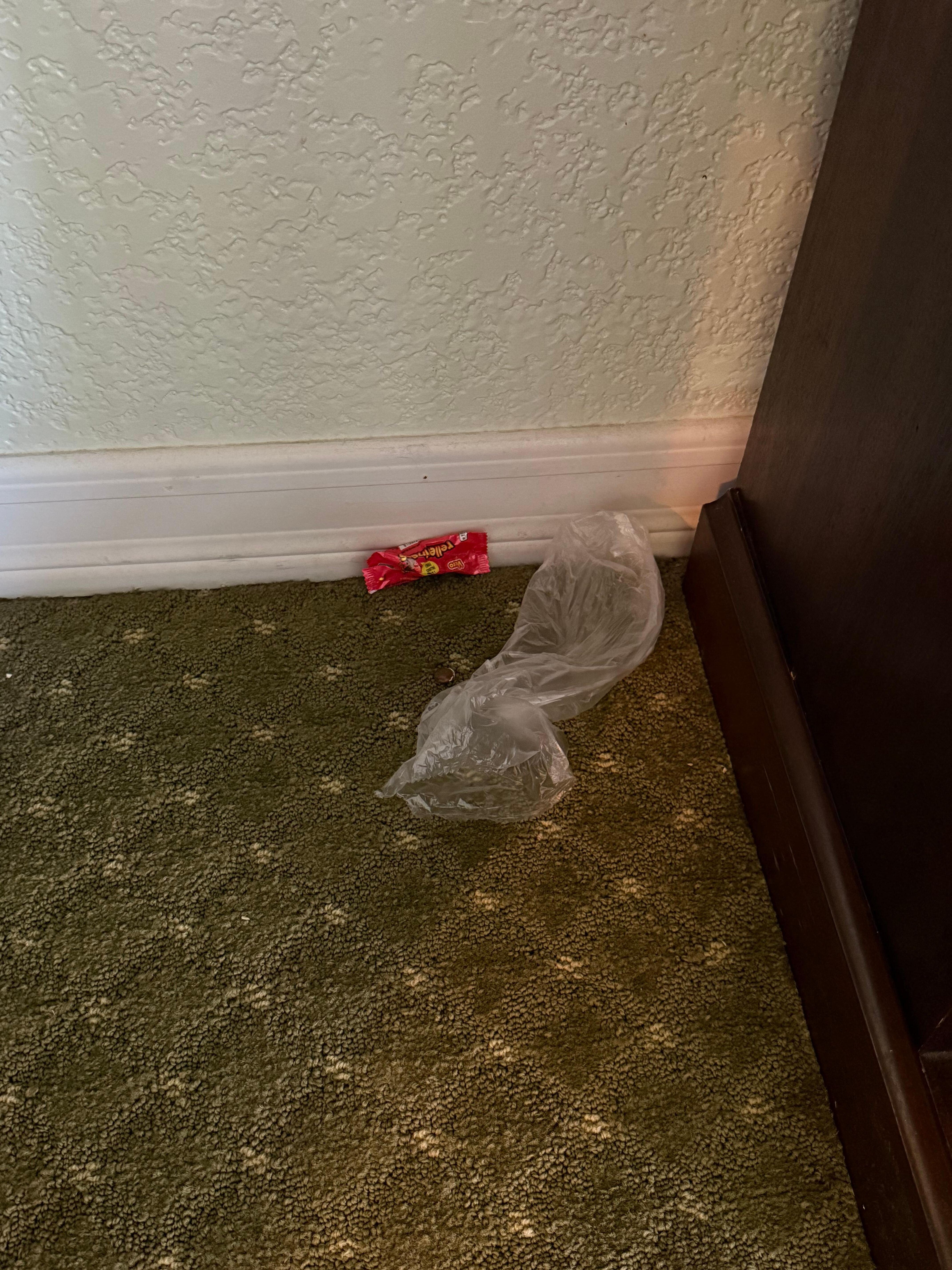 Trash left in the room