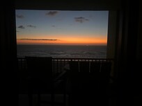 Sitting on the master bedroom bed looking out