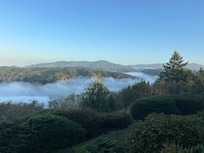 Early morning fog on the lake…a lovely view from the deck.