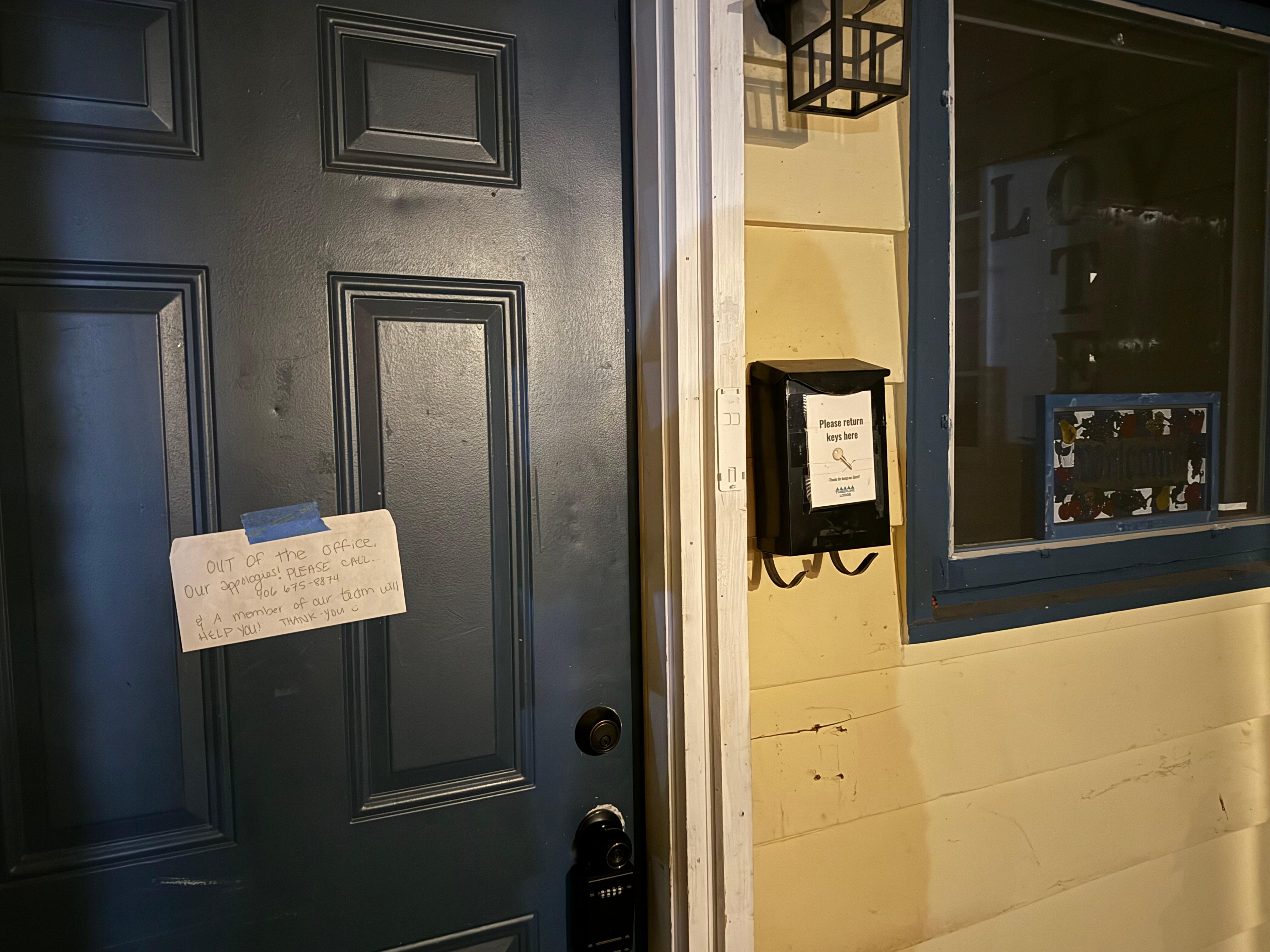 Sign on the office door