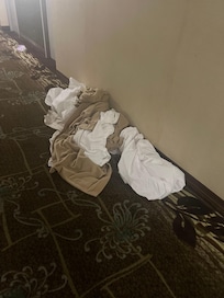 Linens thrown out in middle of night