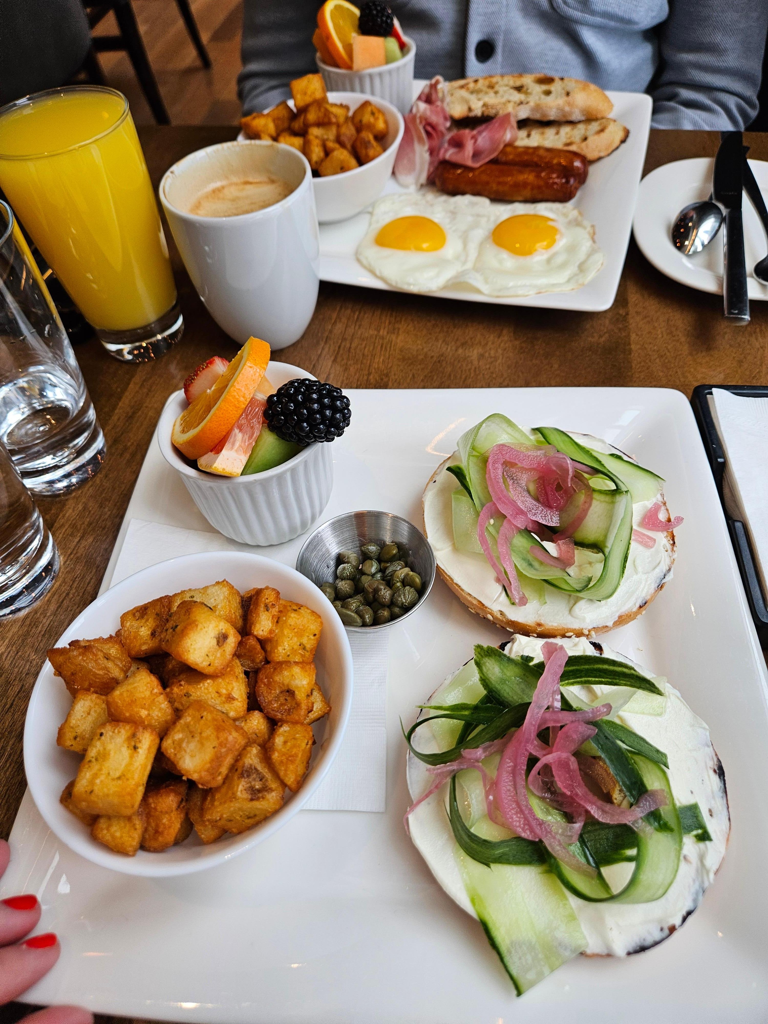 Breakfast at hotel restaurant 