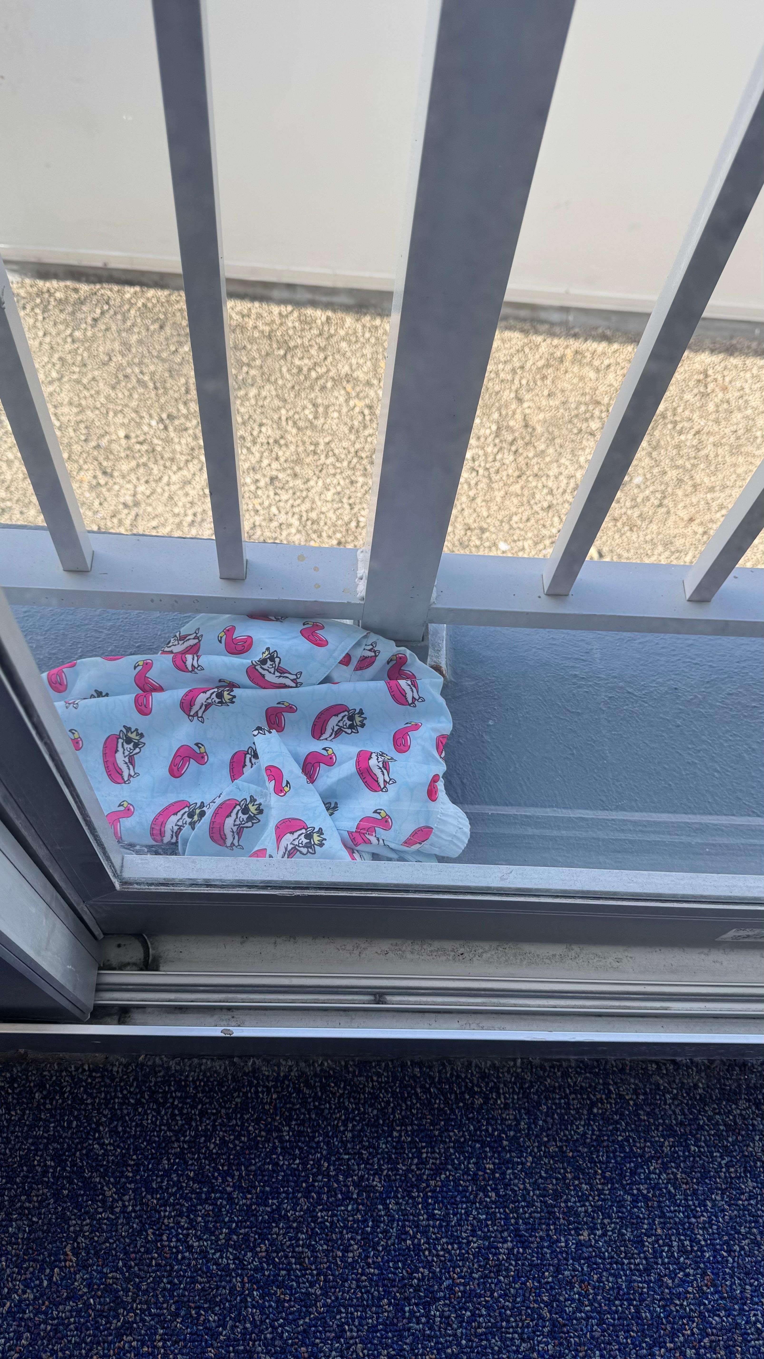 On the balcony the from the time we got there until we left. 