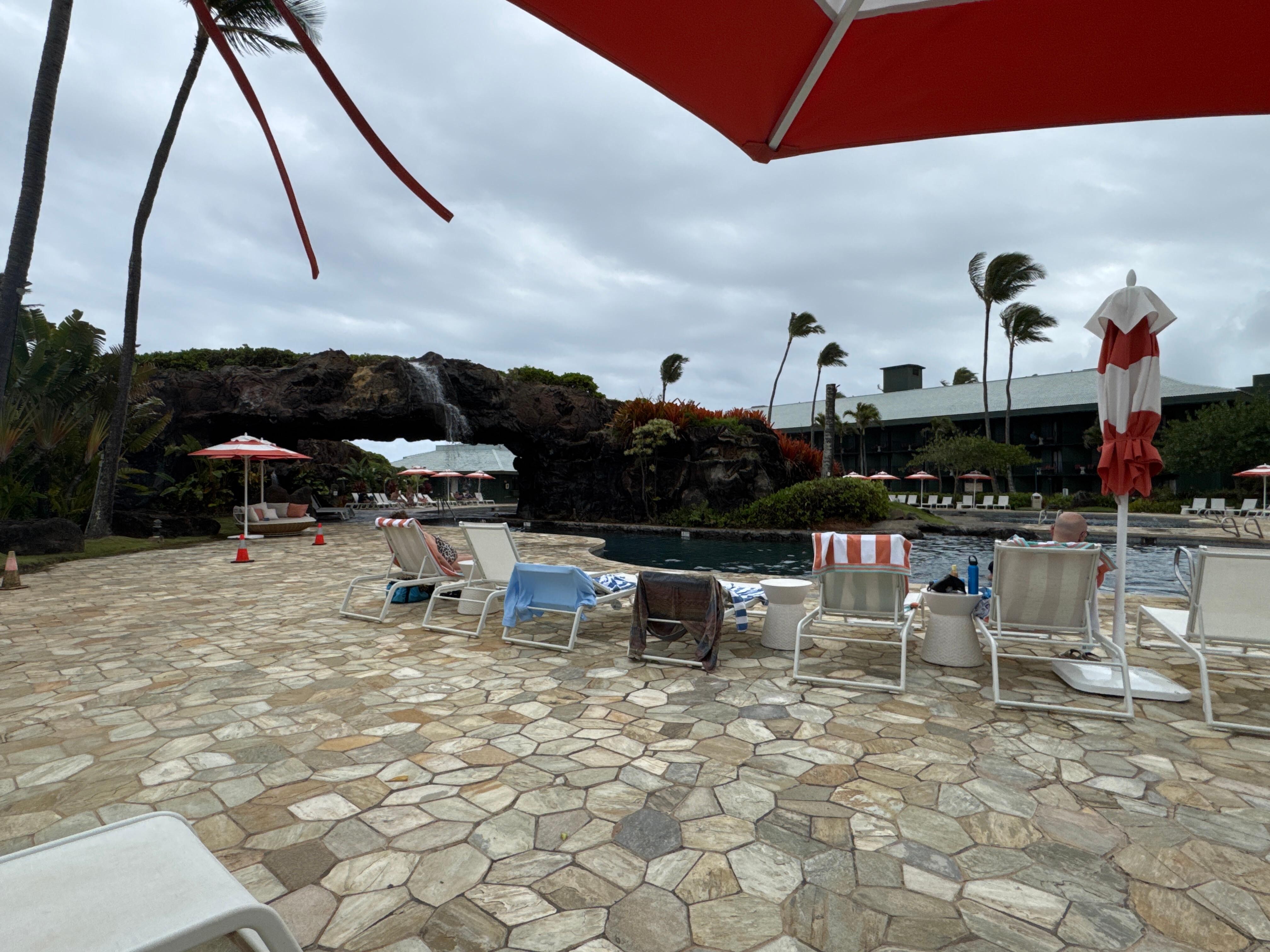 Falls over one of the three pools