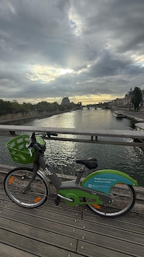 You can rent a bike right outside the hotel and ride along the Seine for views like this.