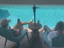 This was sent to us by the host while we waited for pur uber. He text us 20 minutes later telling us to “get off of his property”. No idea where this camera was hidden but it looks on the pool!! So illegal!!!