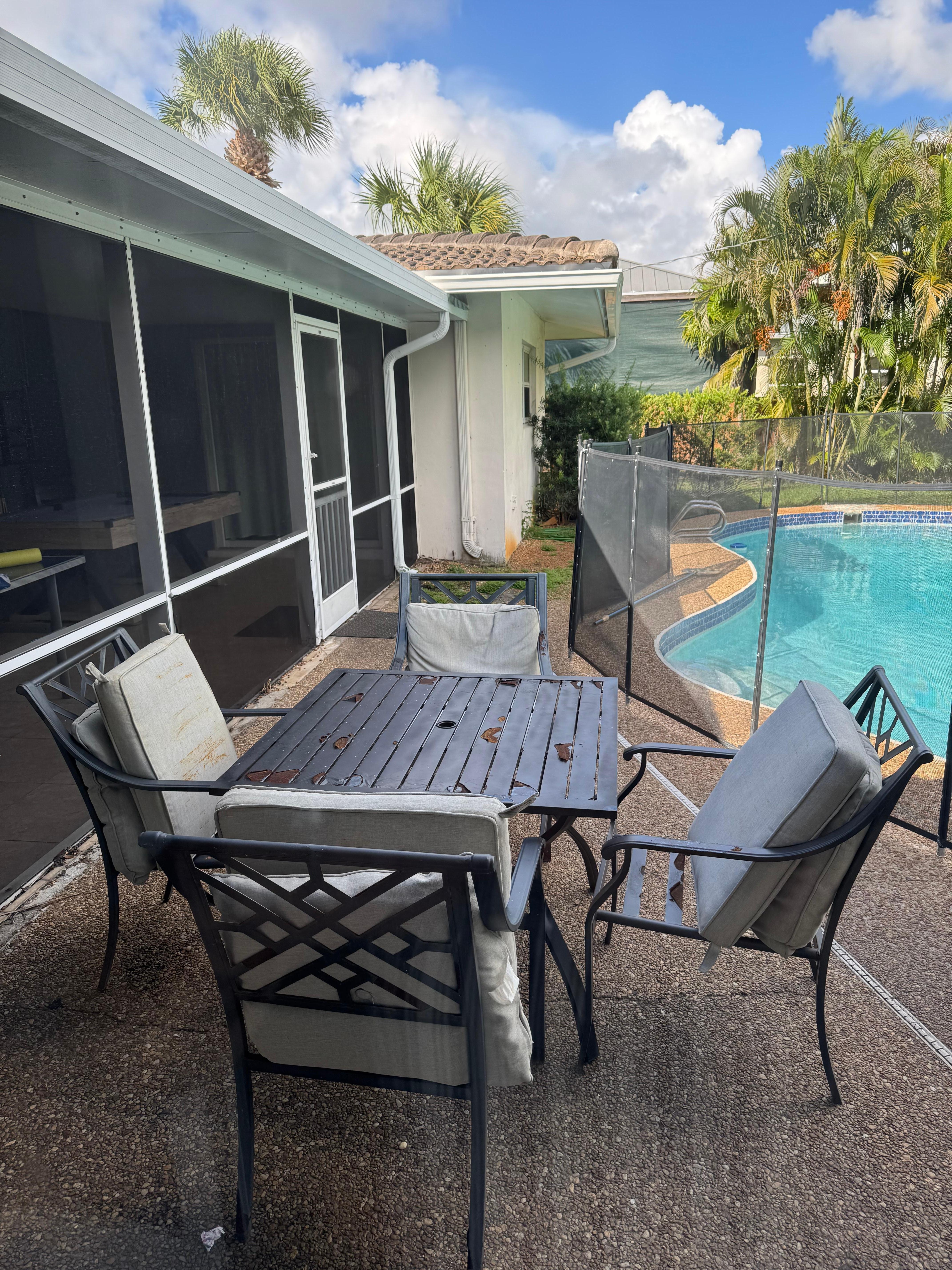 Rusty outside table and no longers