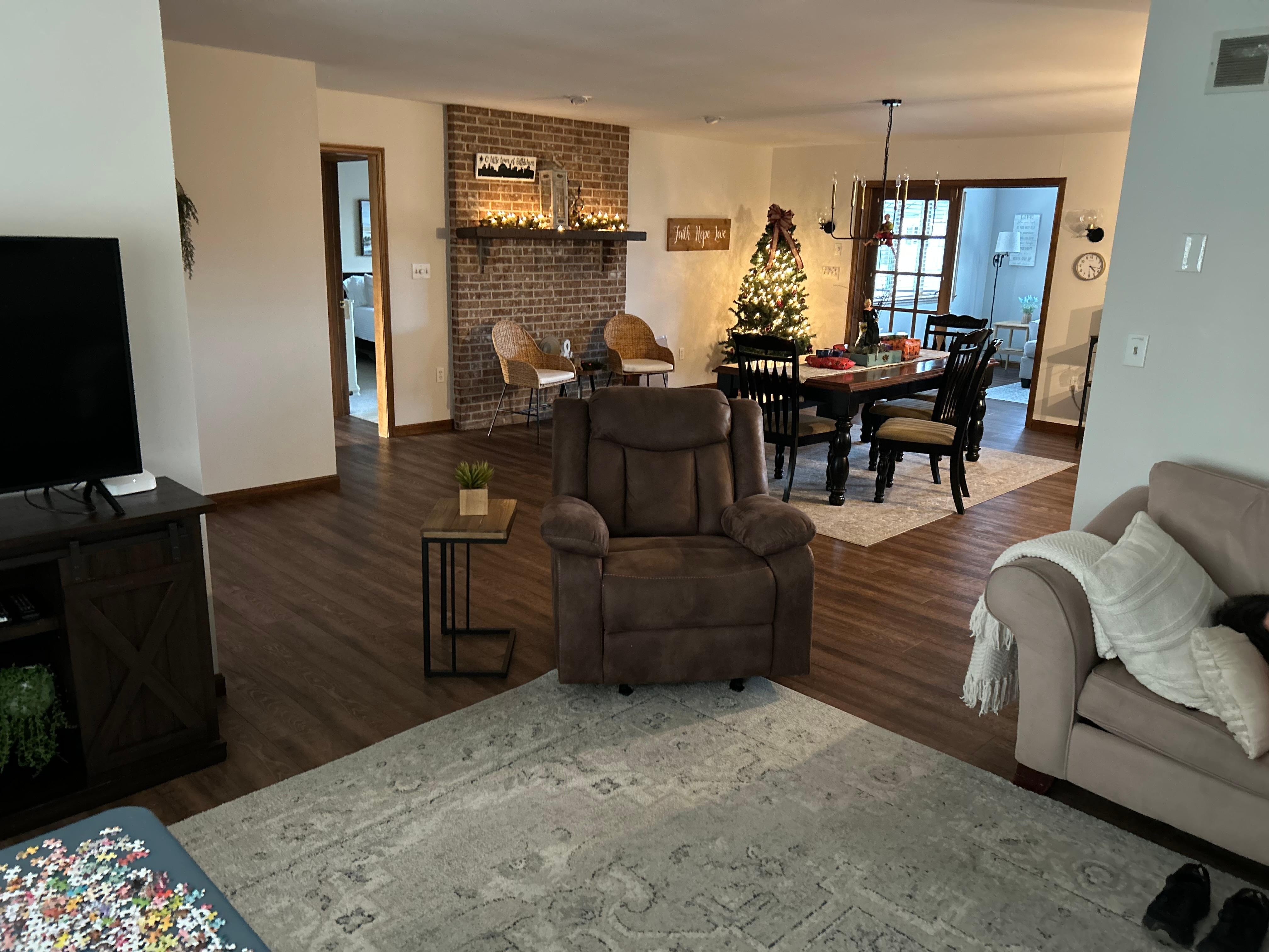 Lots of seating, found card table and chairs in closet too! 