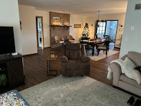 Lots of seating, found card table and chairs in closet too!