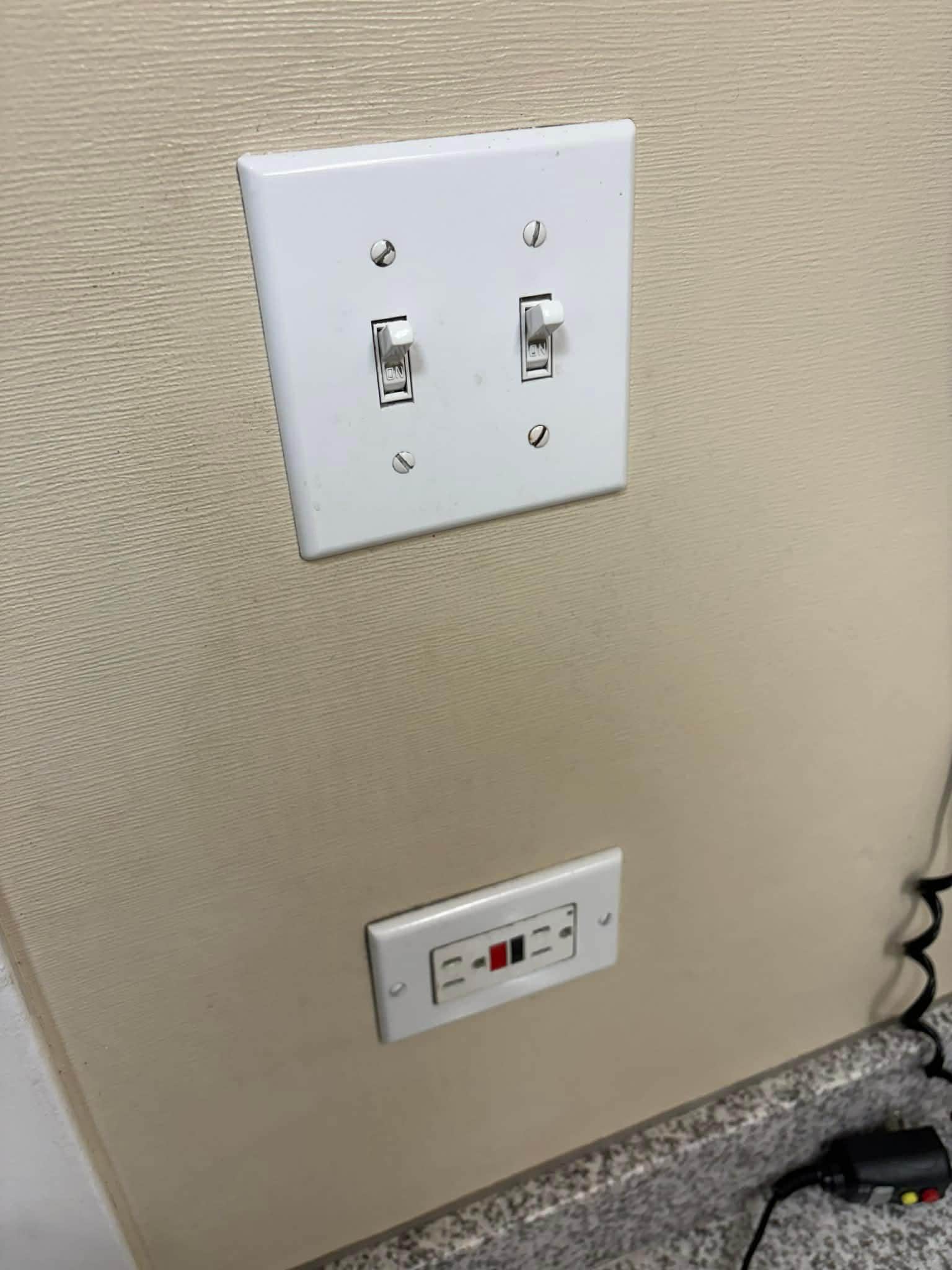 The amount of dirt in and around the light switches and the outlets was nasty