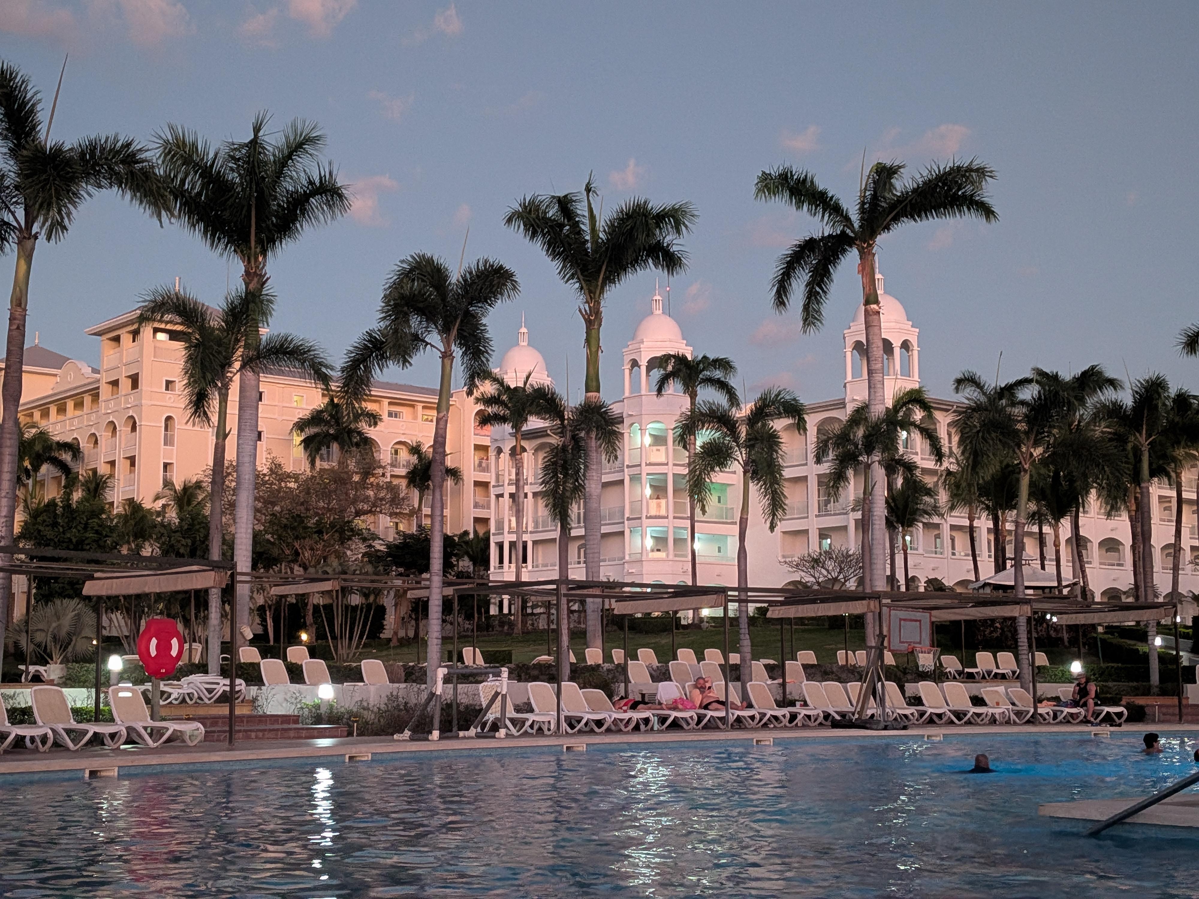 Poolside at sunset