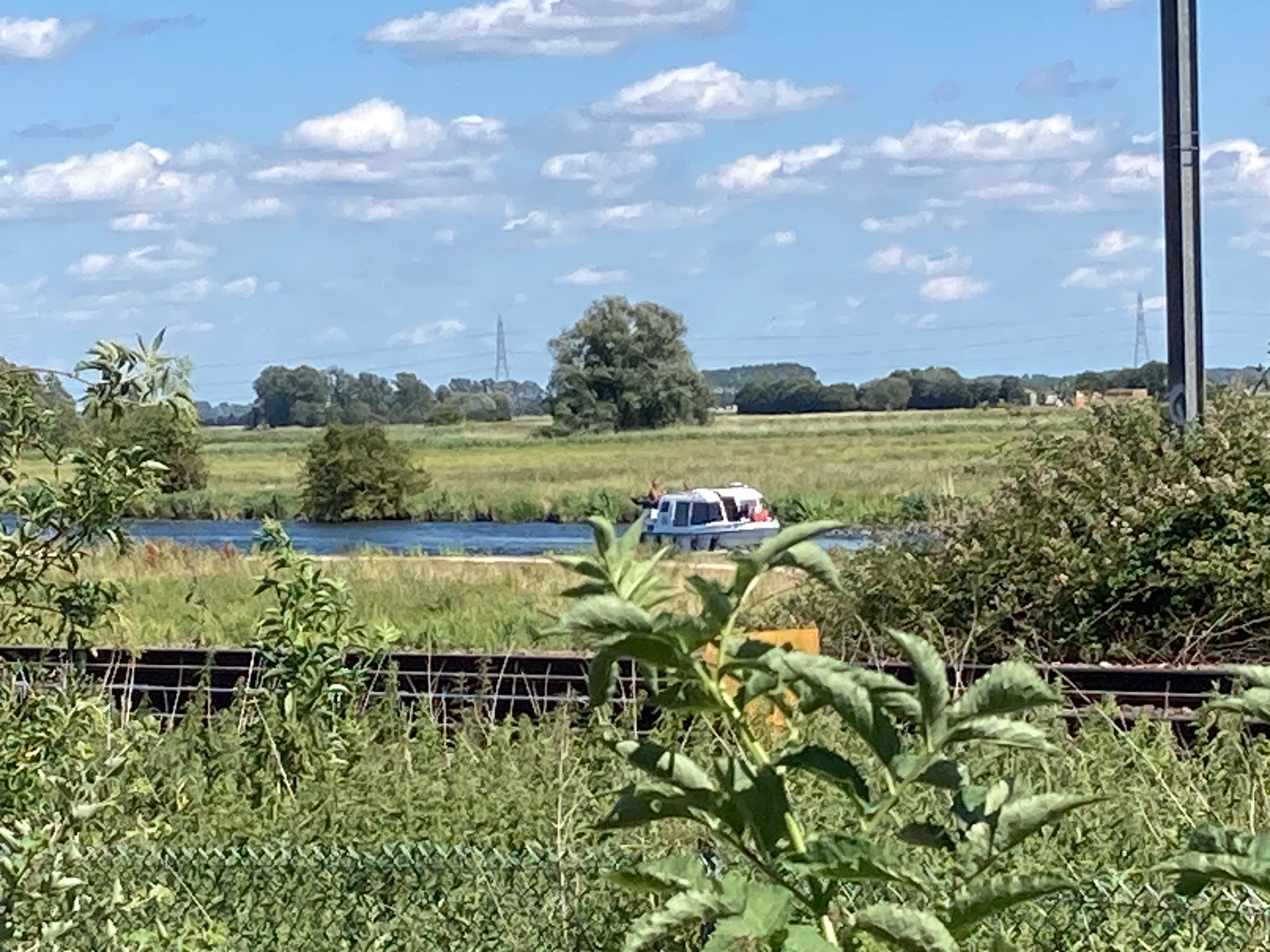 River Great Ouse and railway.