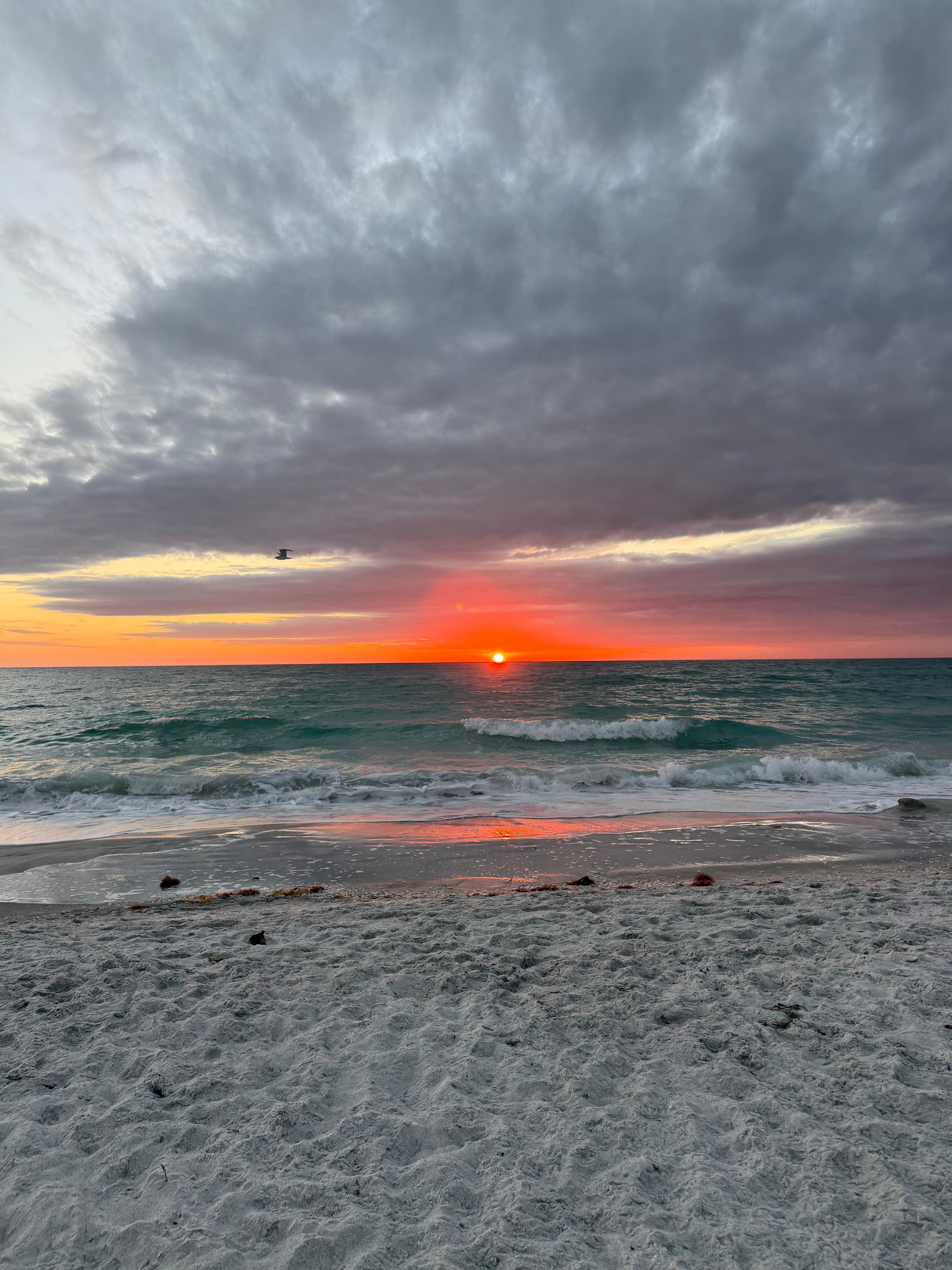 View of sunset from the balcony.