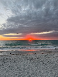 View of sunset from the balcony.