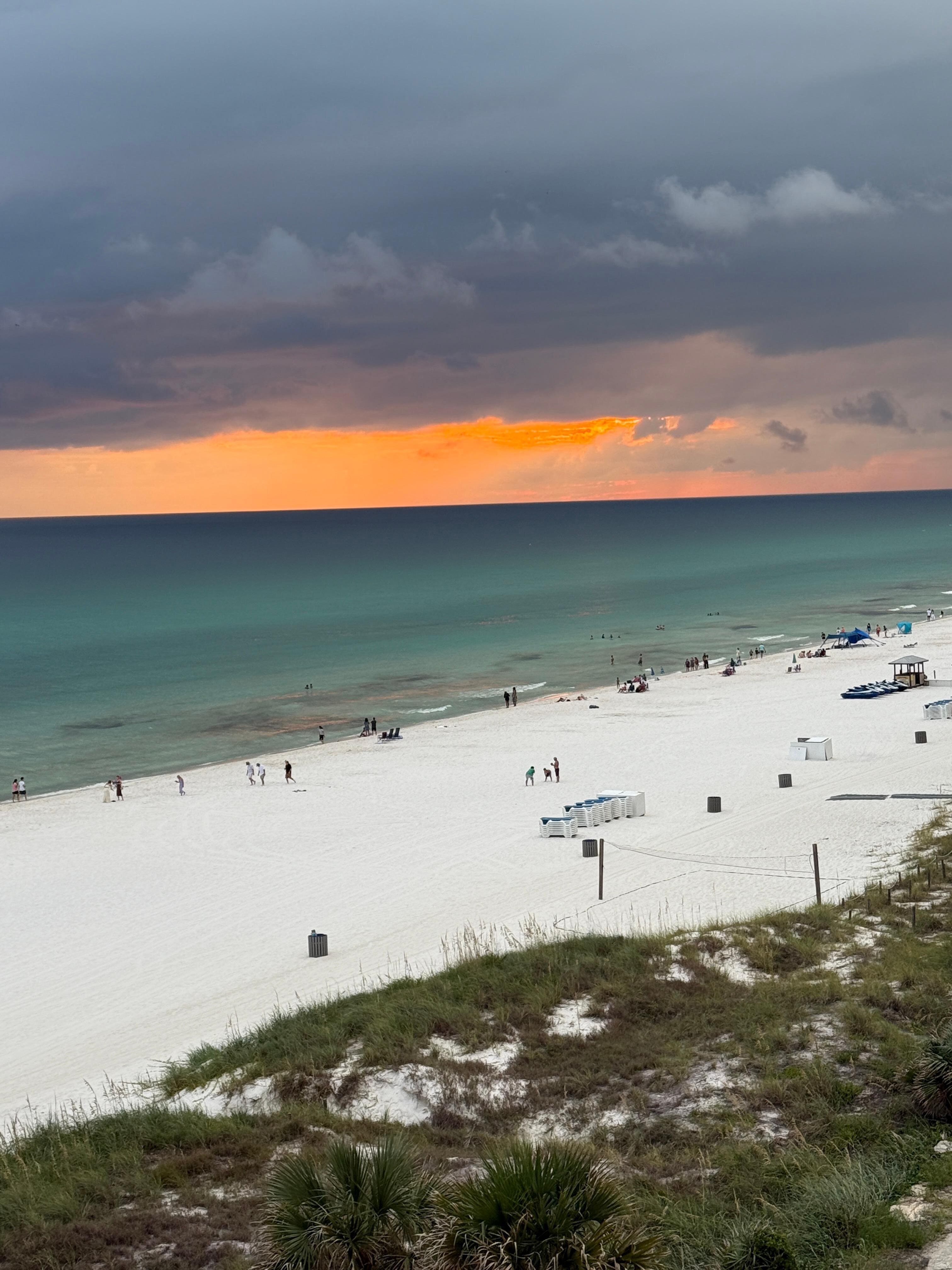 Beautiful sunset view from balcony 