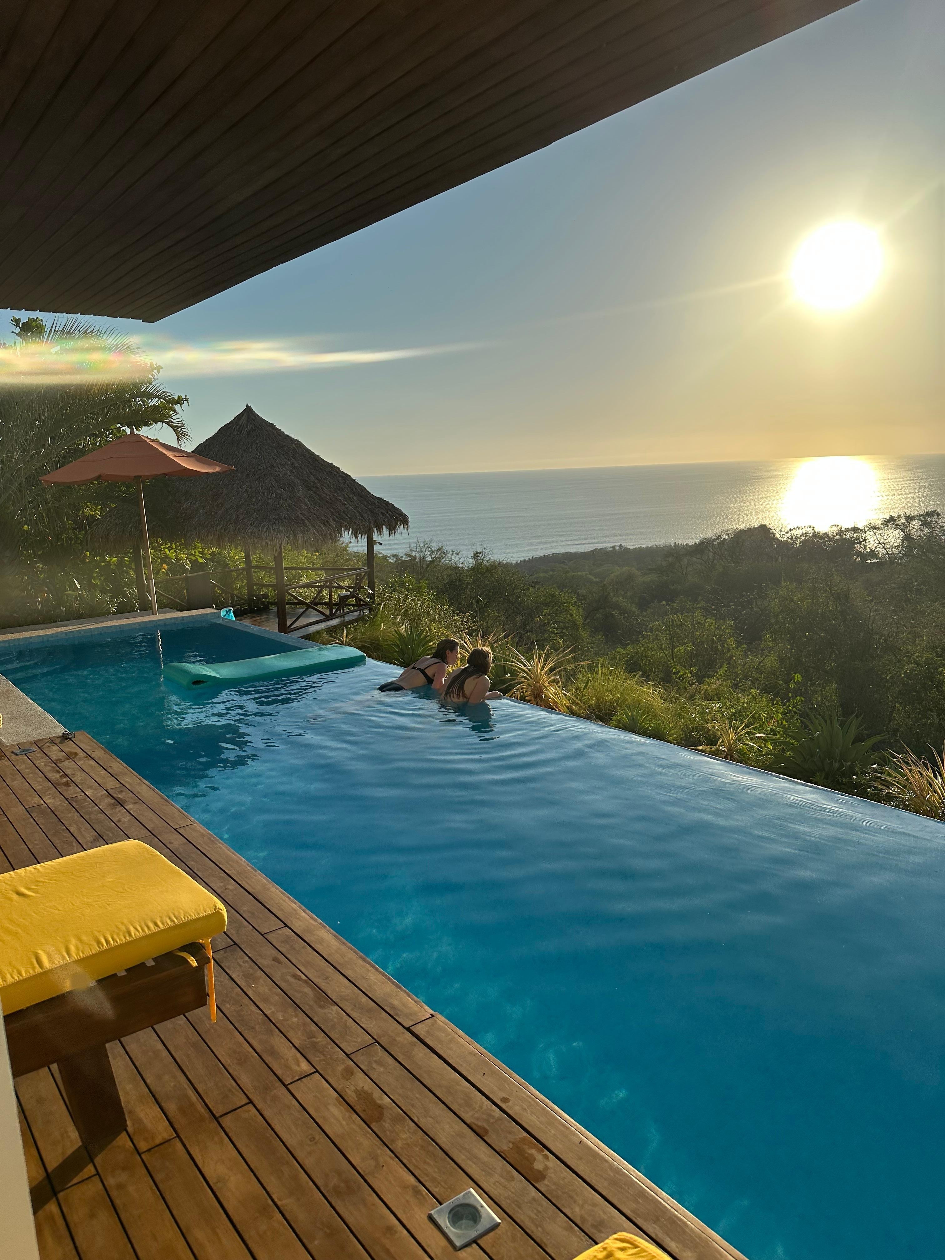 The 20 metre lap pool at sunset