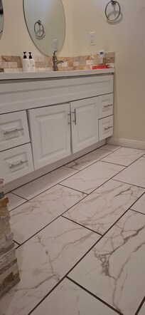 Cabinet doors throughout the house need adjusting