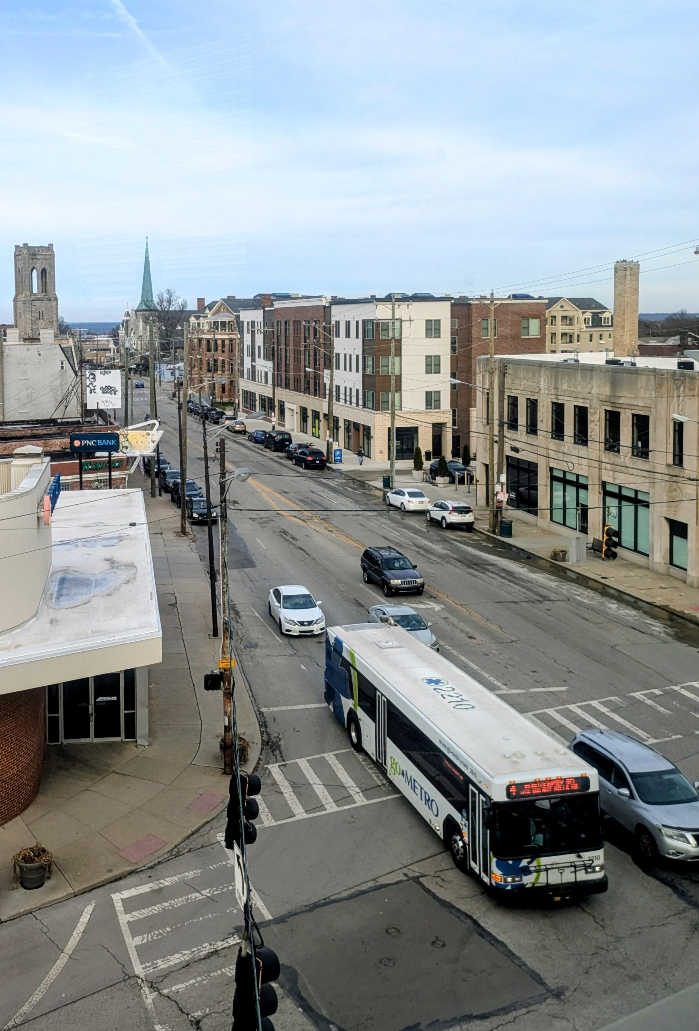 Looking down McMillan from our 4th floor