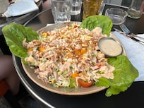This is the lobster salad from the nearby Cafe Indiana. Lovely stuff and great food