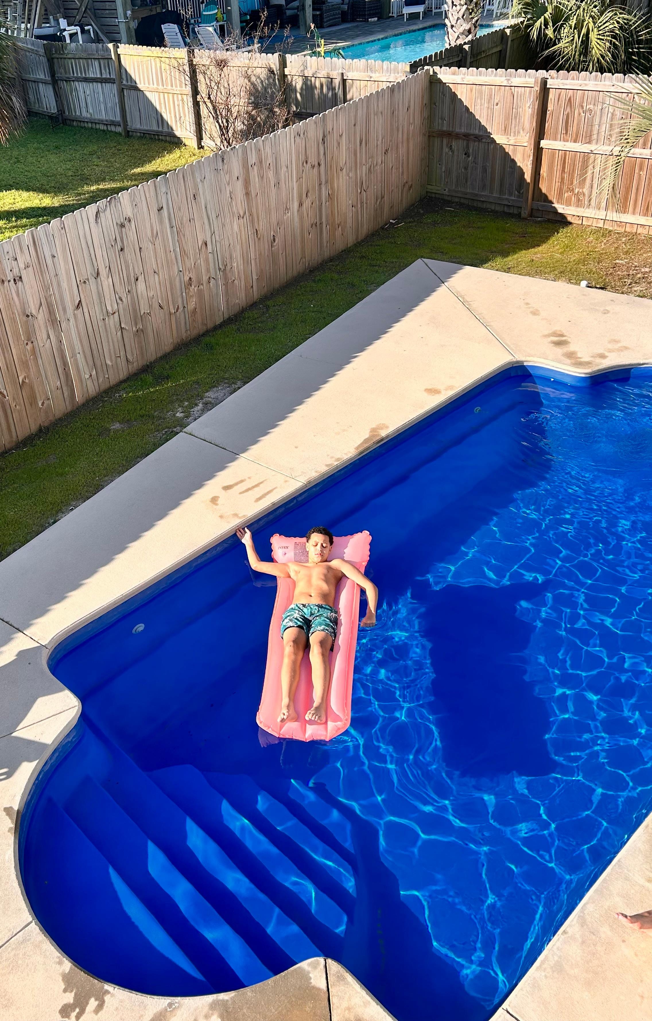 Our grandson visited for a few days and loved the pool!