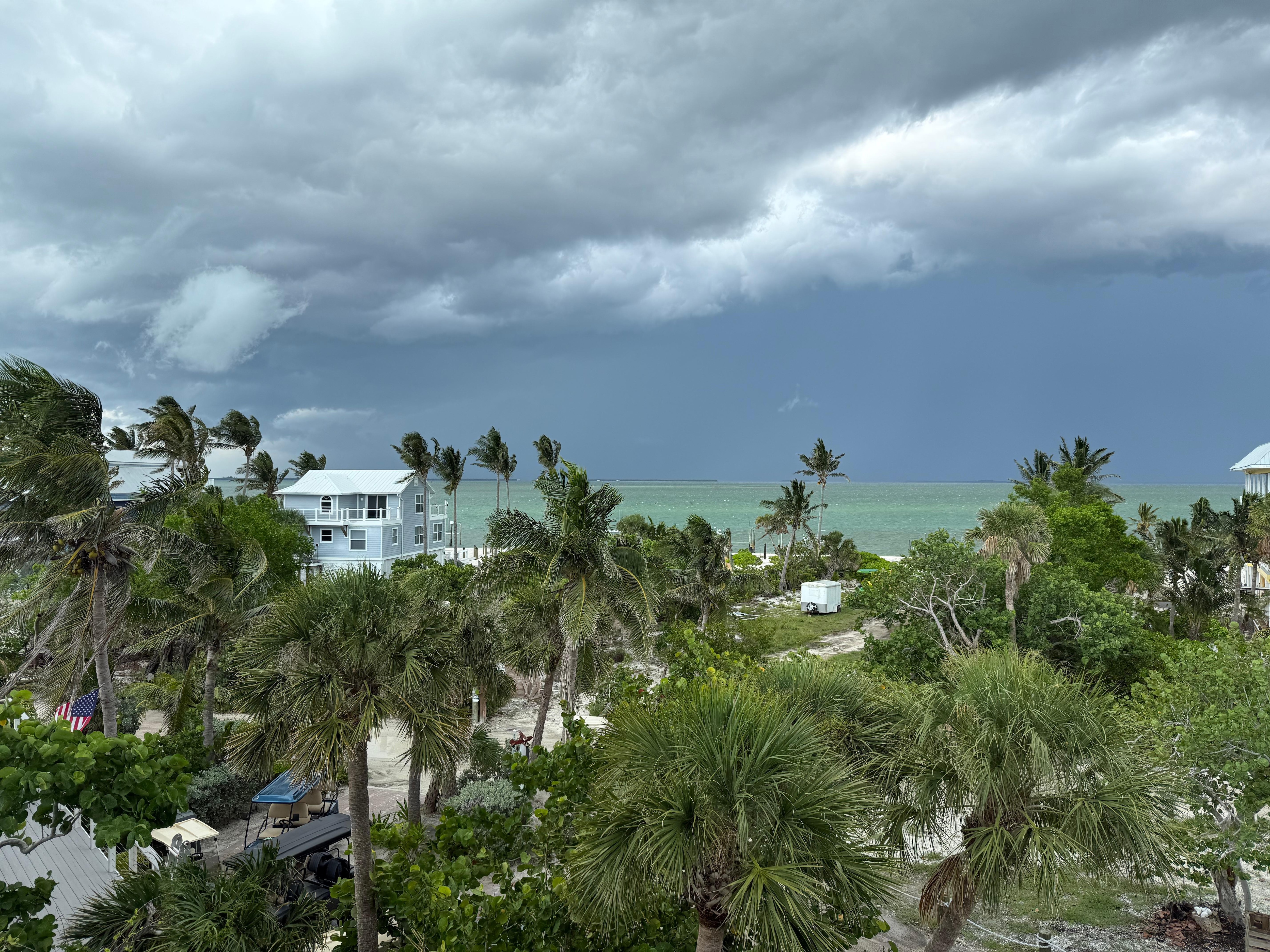 View from upper covered deck. 