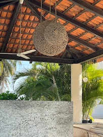 Barbecue area with outdoor kitchen