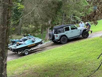 Boat ramp is steep. Lost contact in the front end when it was wet causing it to slide as we backed down the ramp. We had to weigh down the nose.