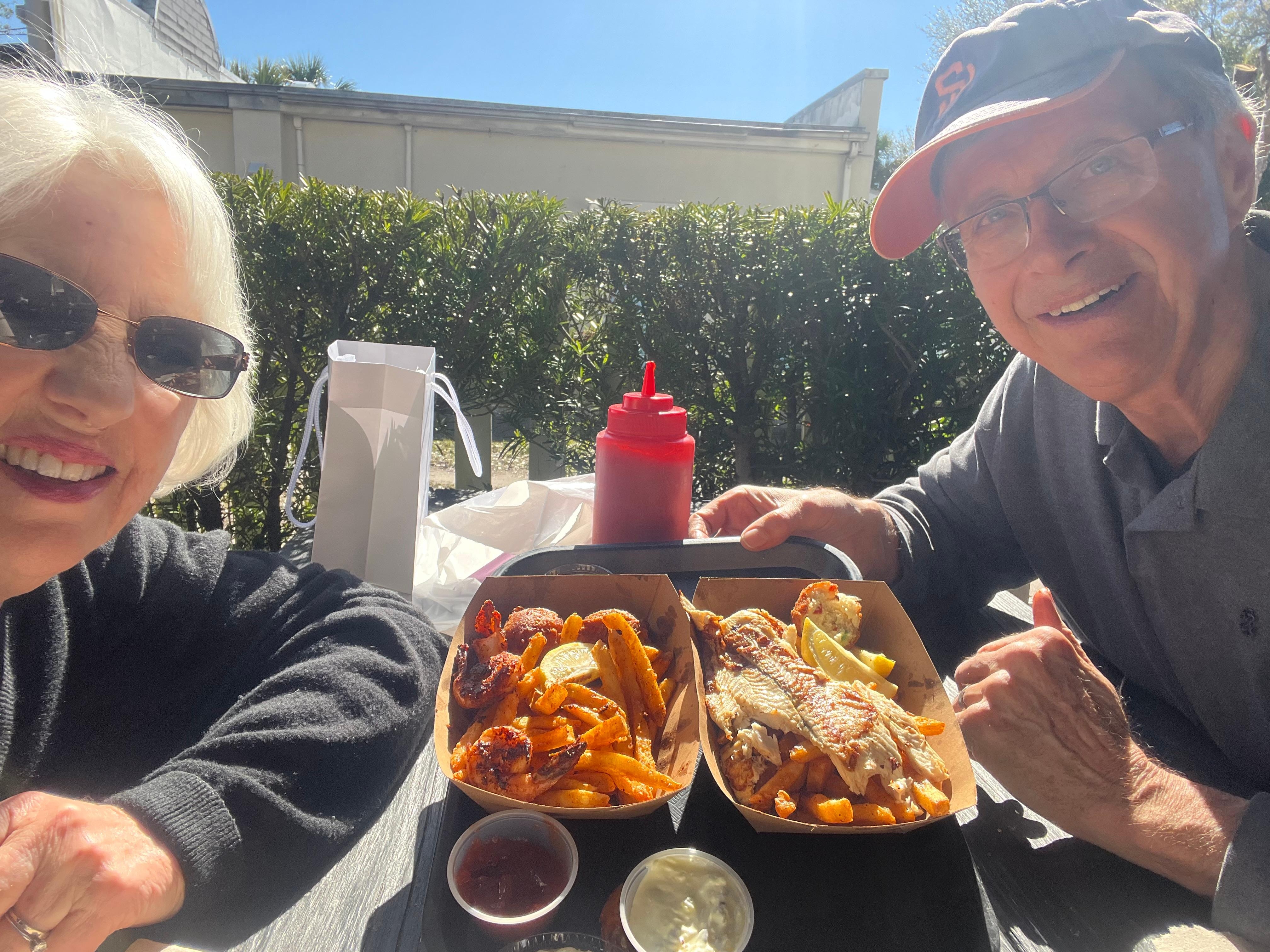 Eating fresh seafood at Timotis