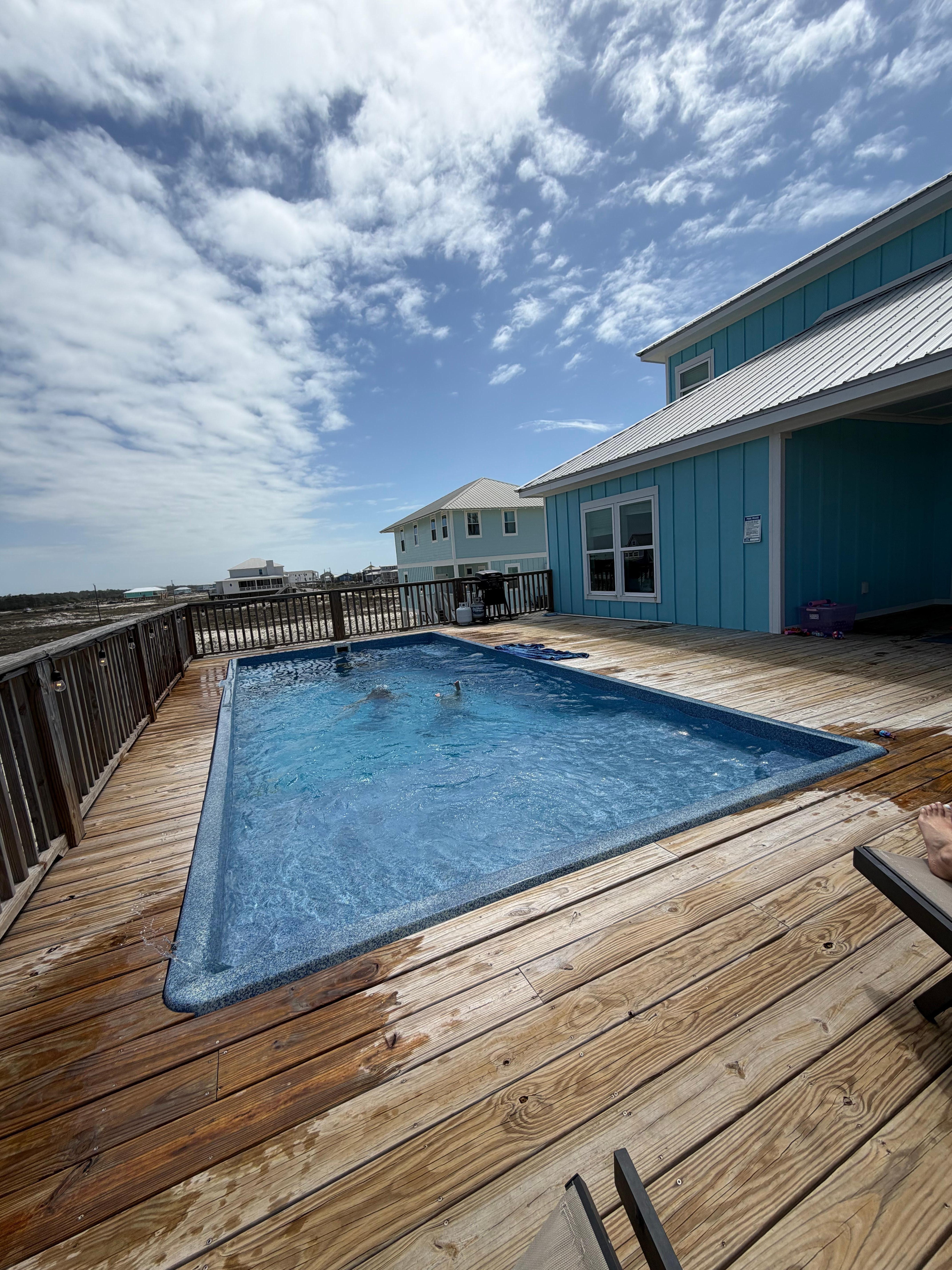 Perfect sized pool for playing and relaxing  