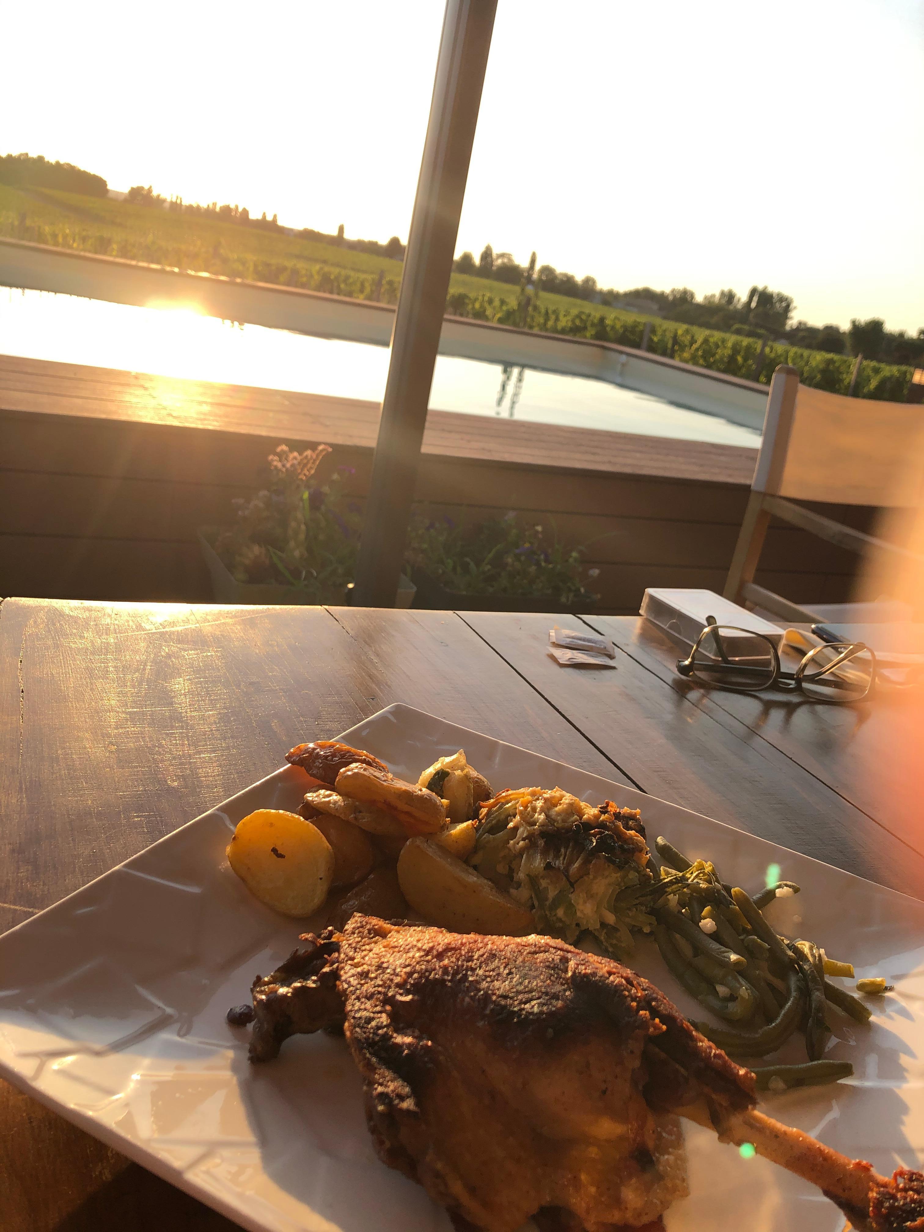 Confit de canard and view 