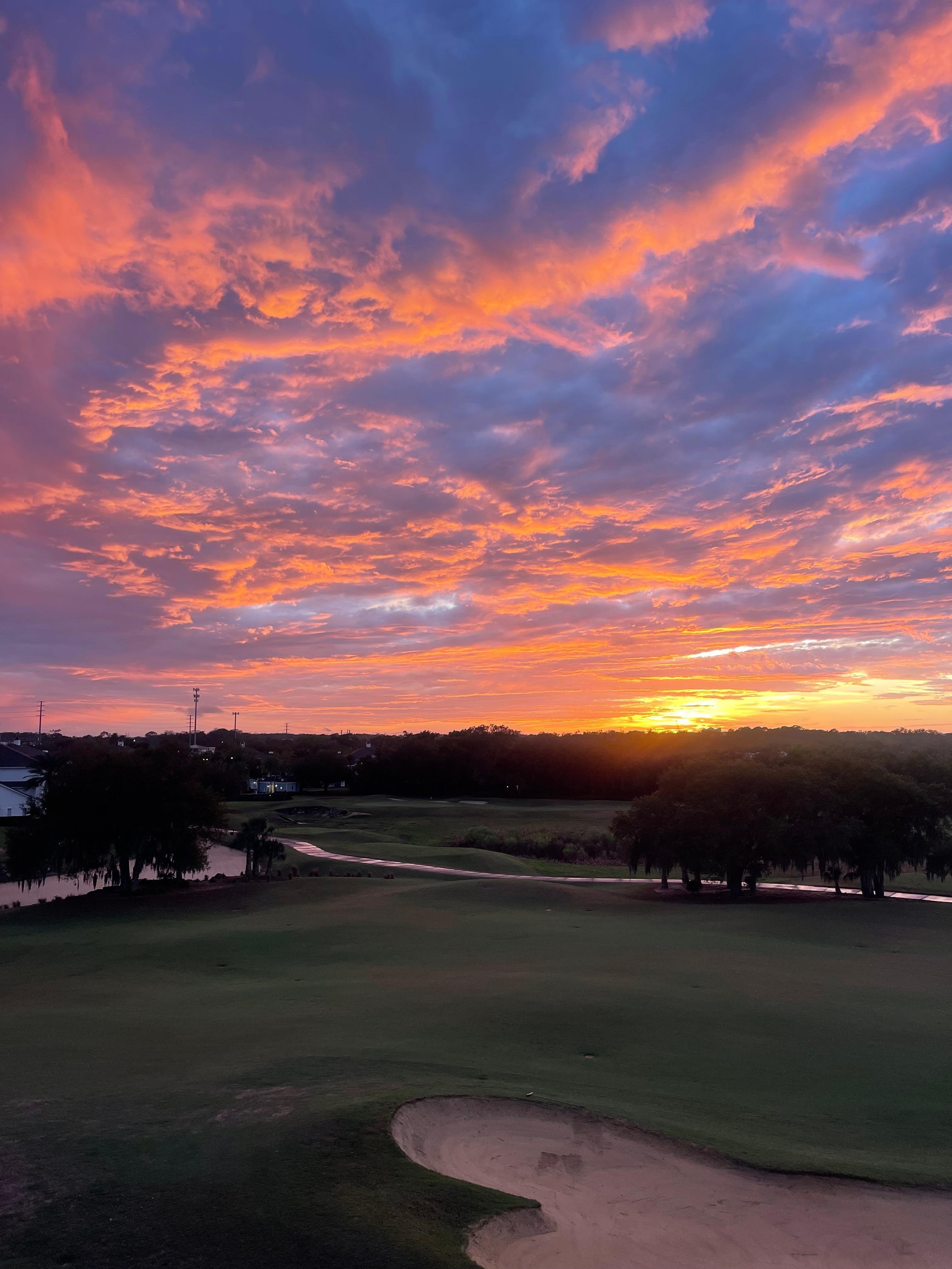 Beautiful sunset from patio



