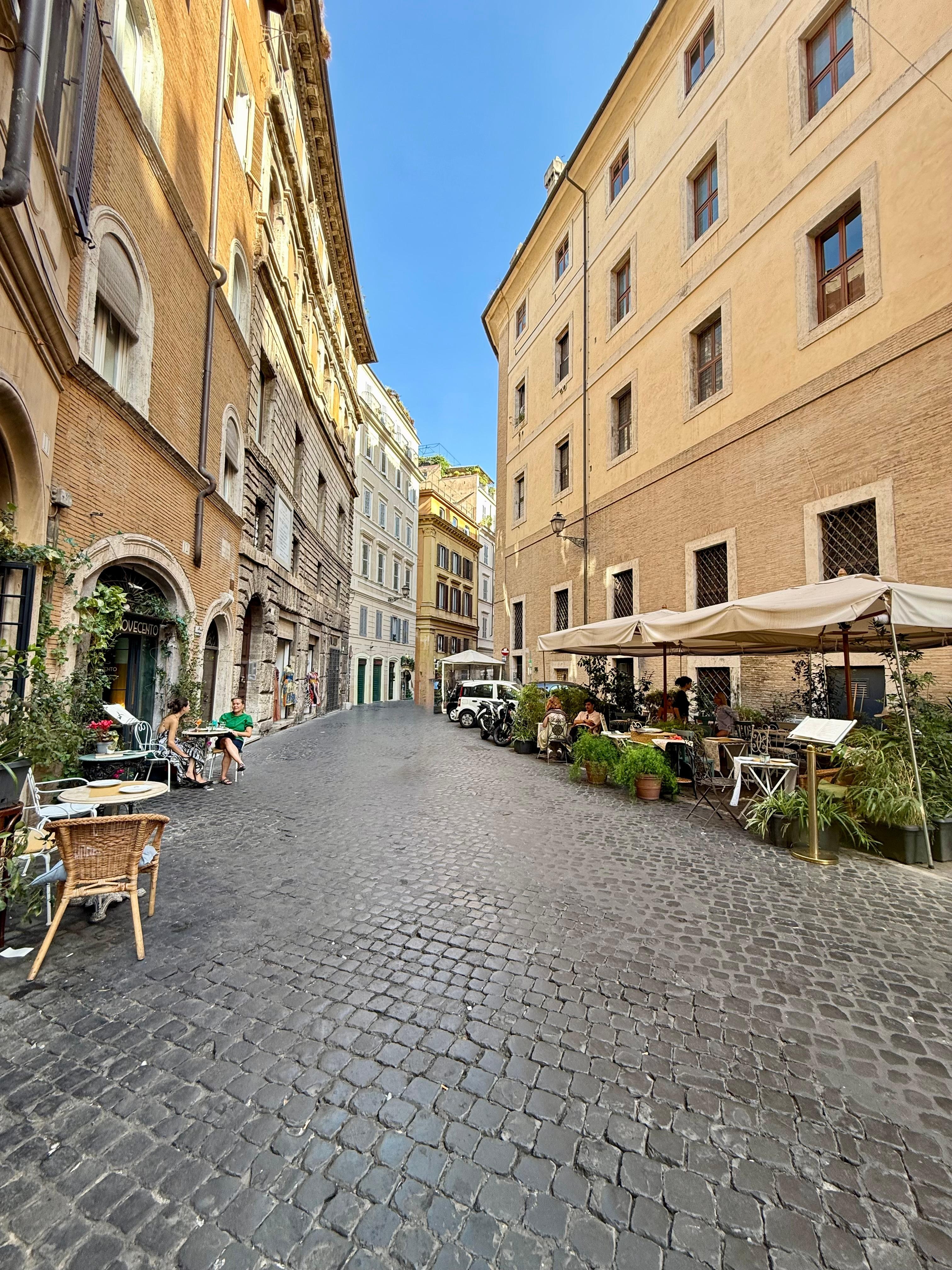 From the apartment building door looking to the left. 