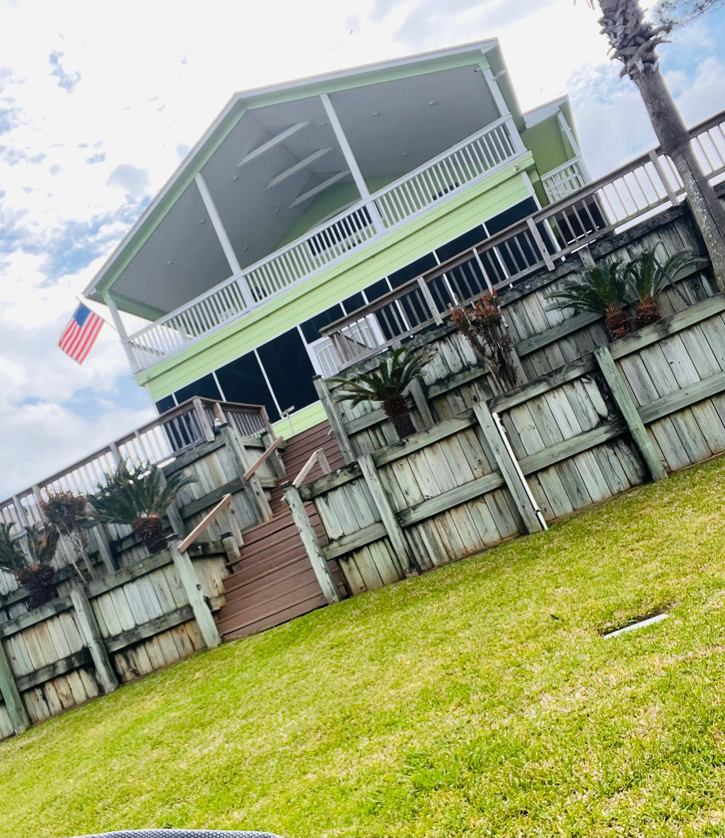 View of the house from the boat dock.