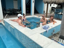 Afternoon hot tub gathering.