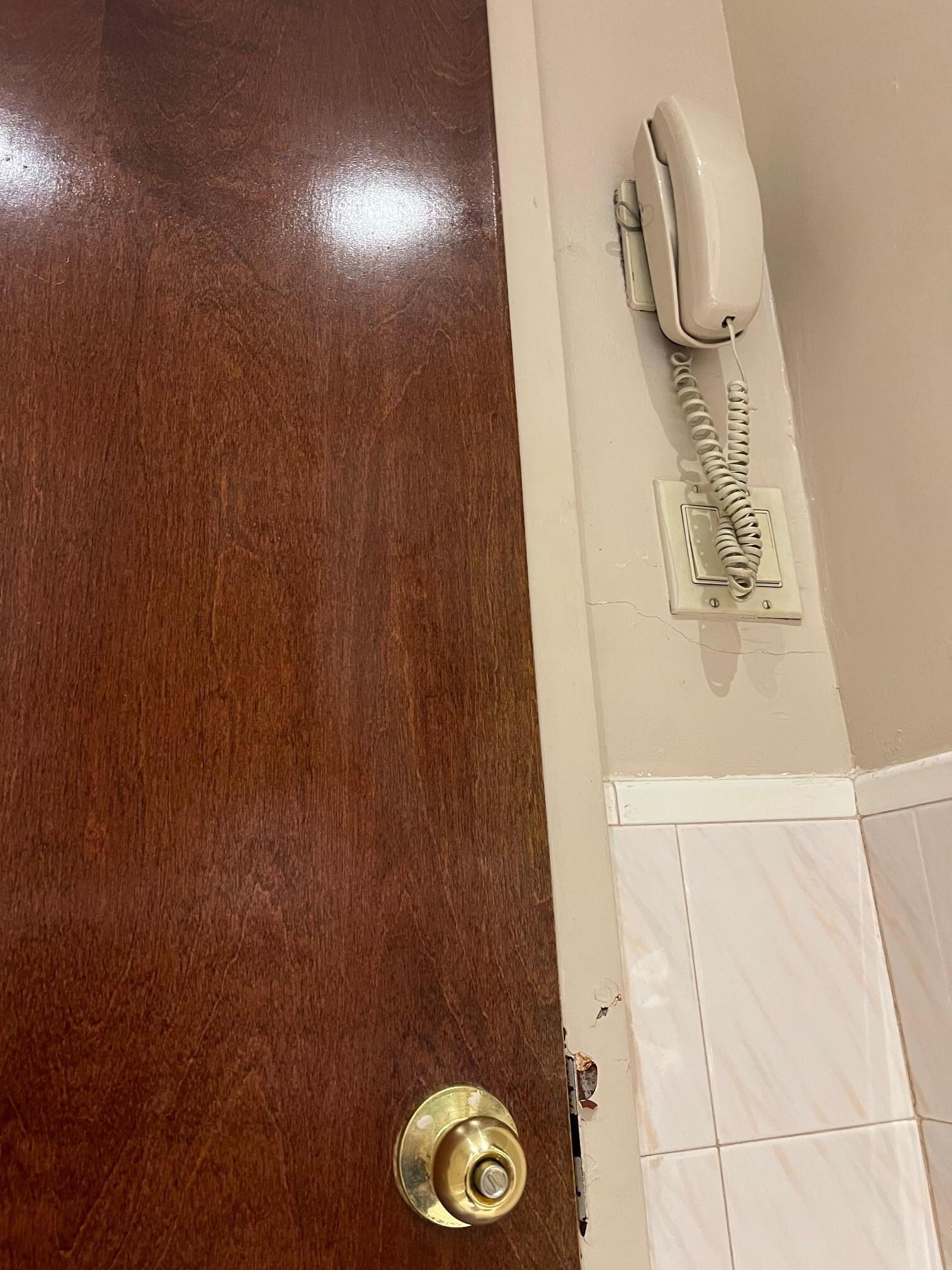 Rust and marks on door