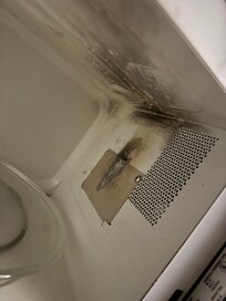 Burnt microwave