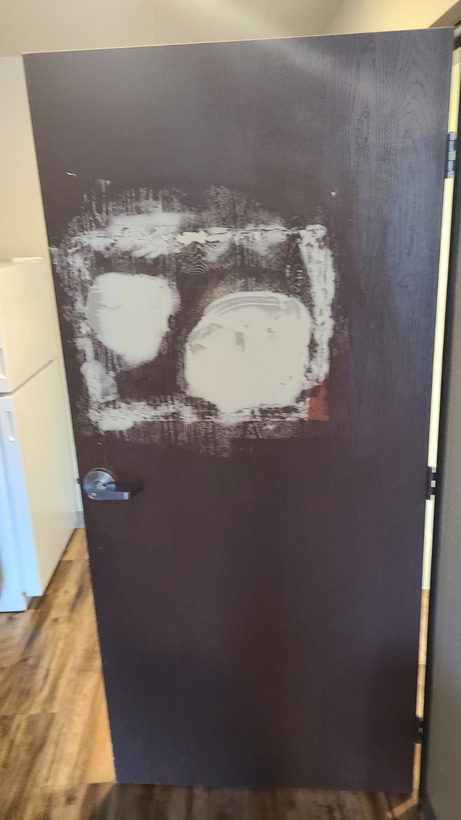 Bathroom door .
