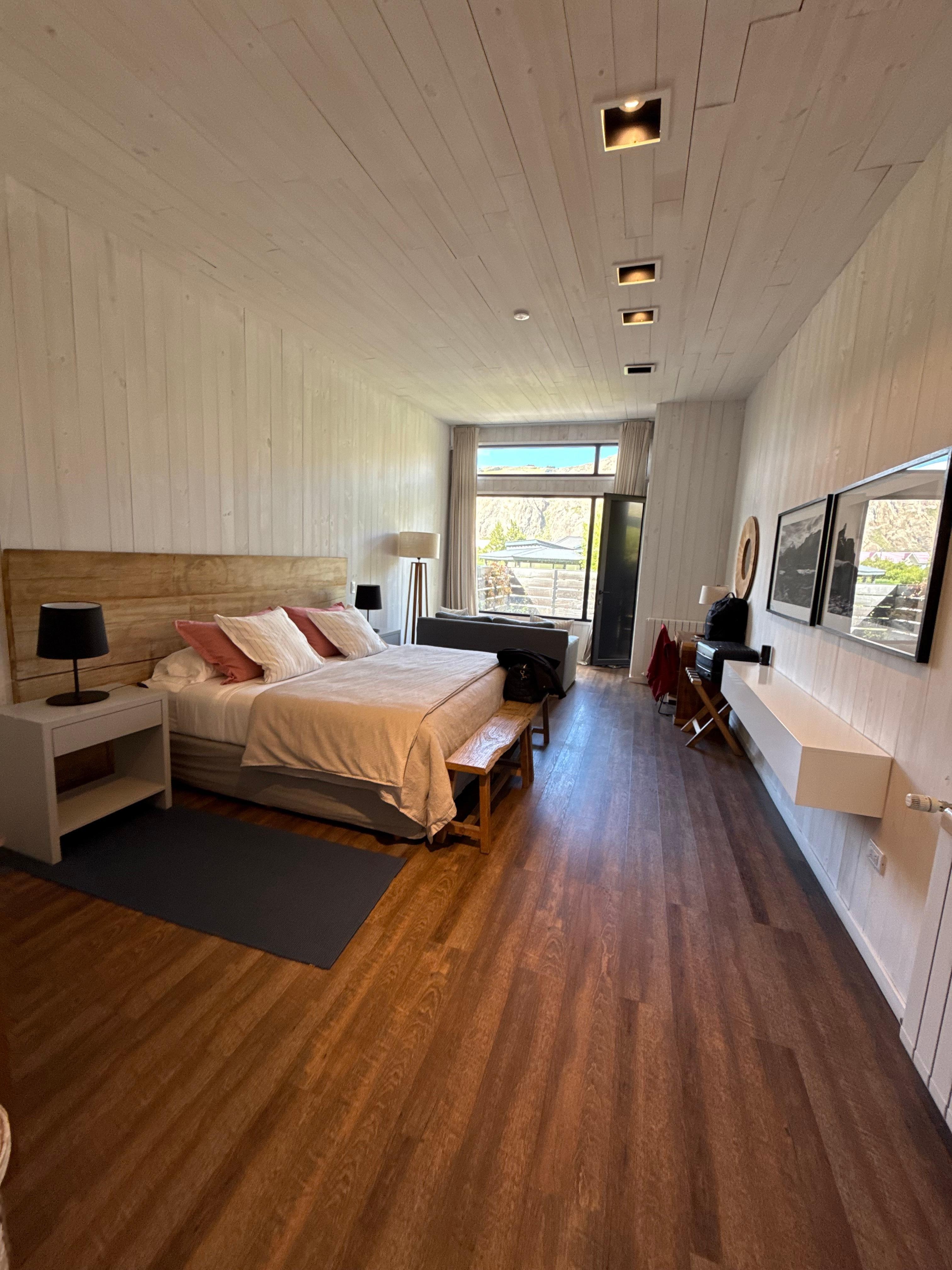 The spacious modern room.