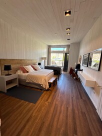 The spacious modern room.