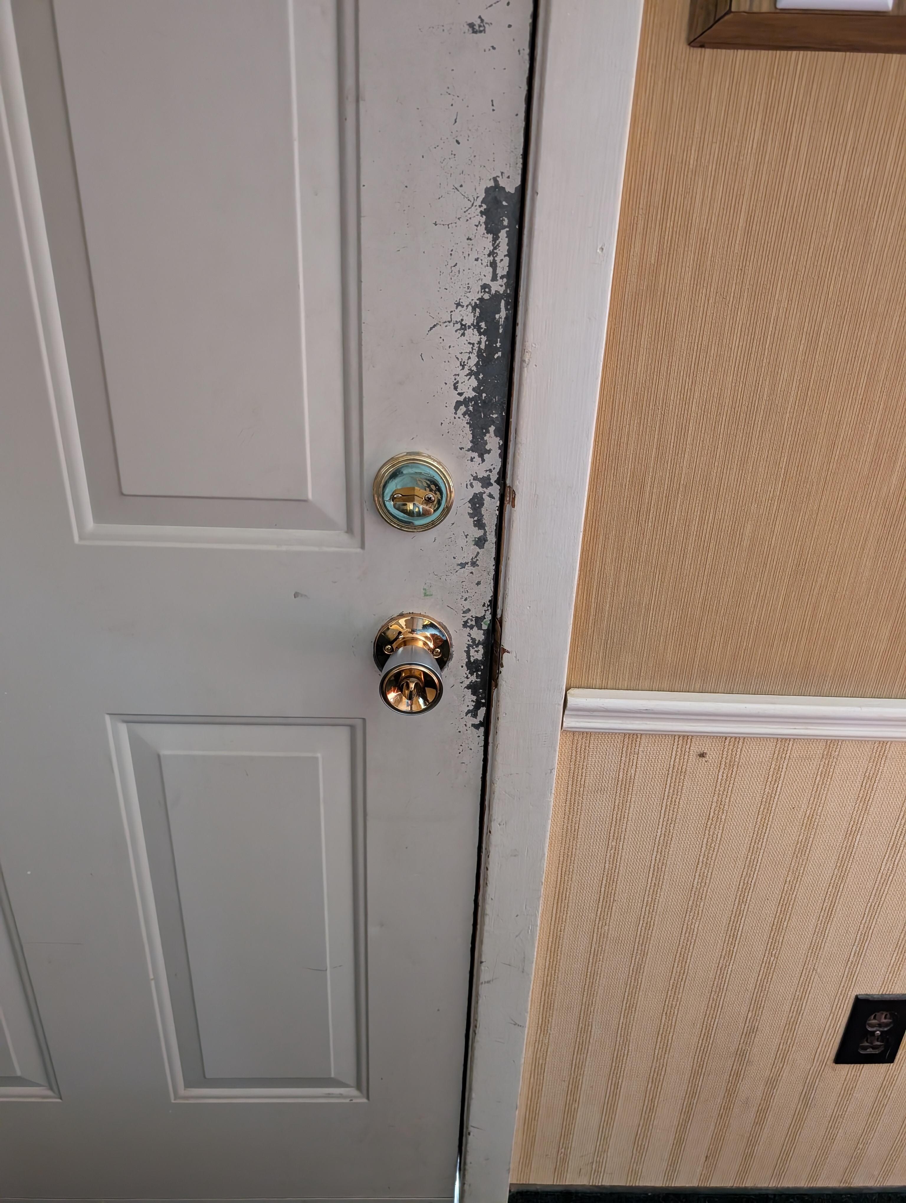 Entry door. Long-term unattended wear and tear.