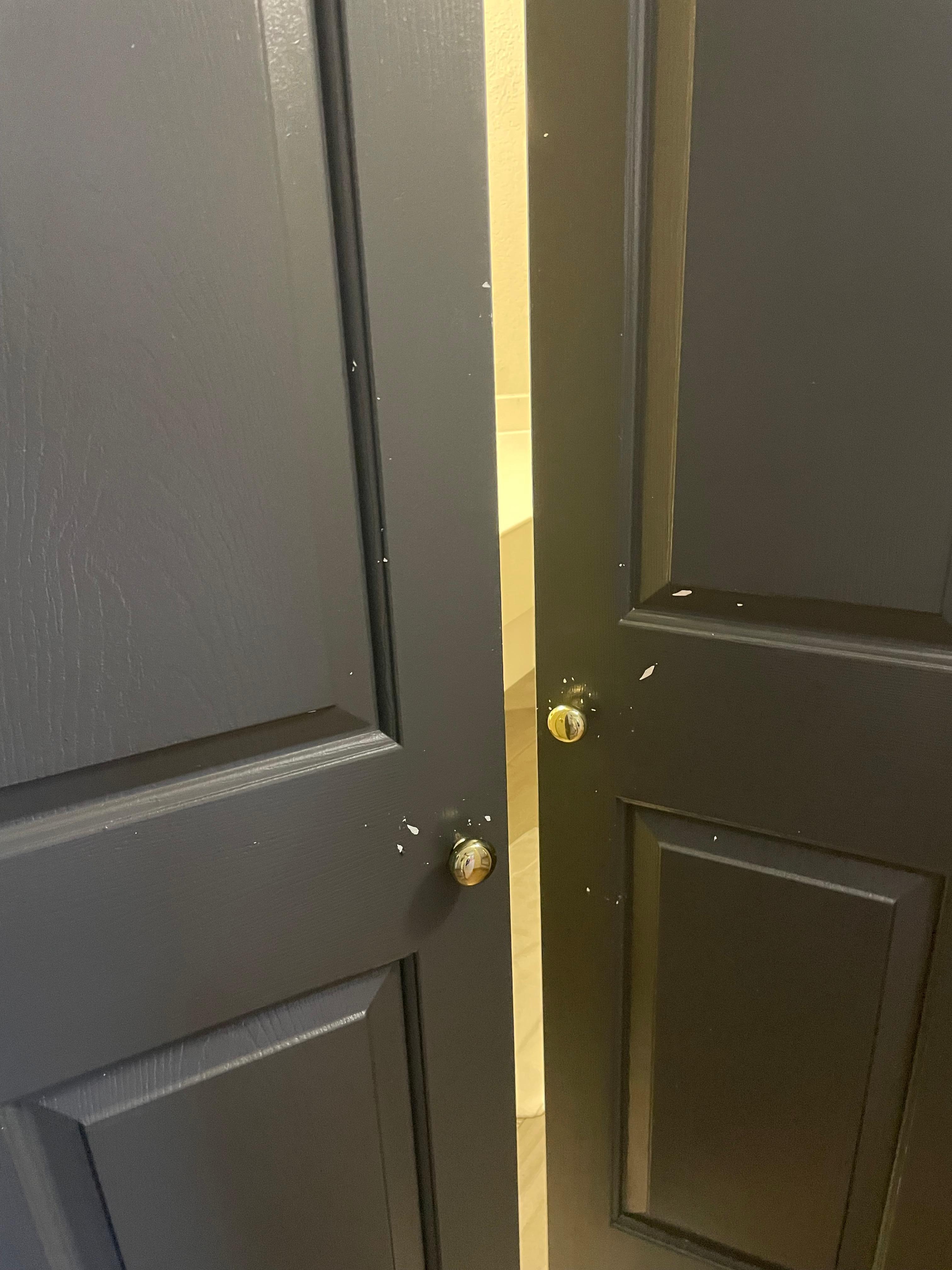 Bathroom doors that were beat up and didn’t properly close