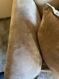 Appears very old and dirty with rip .