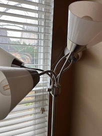 cobwebs and dust on lamp