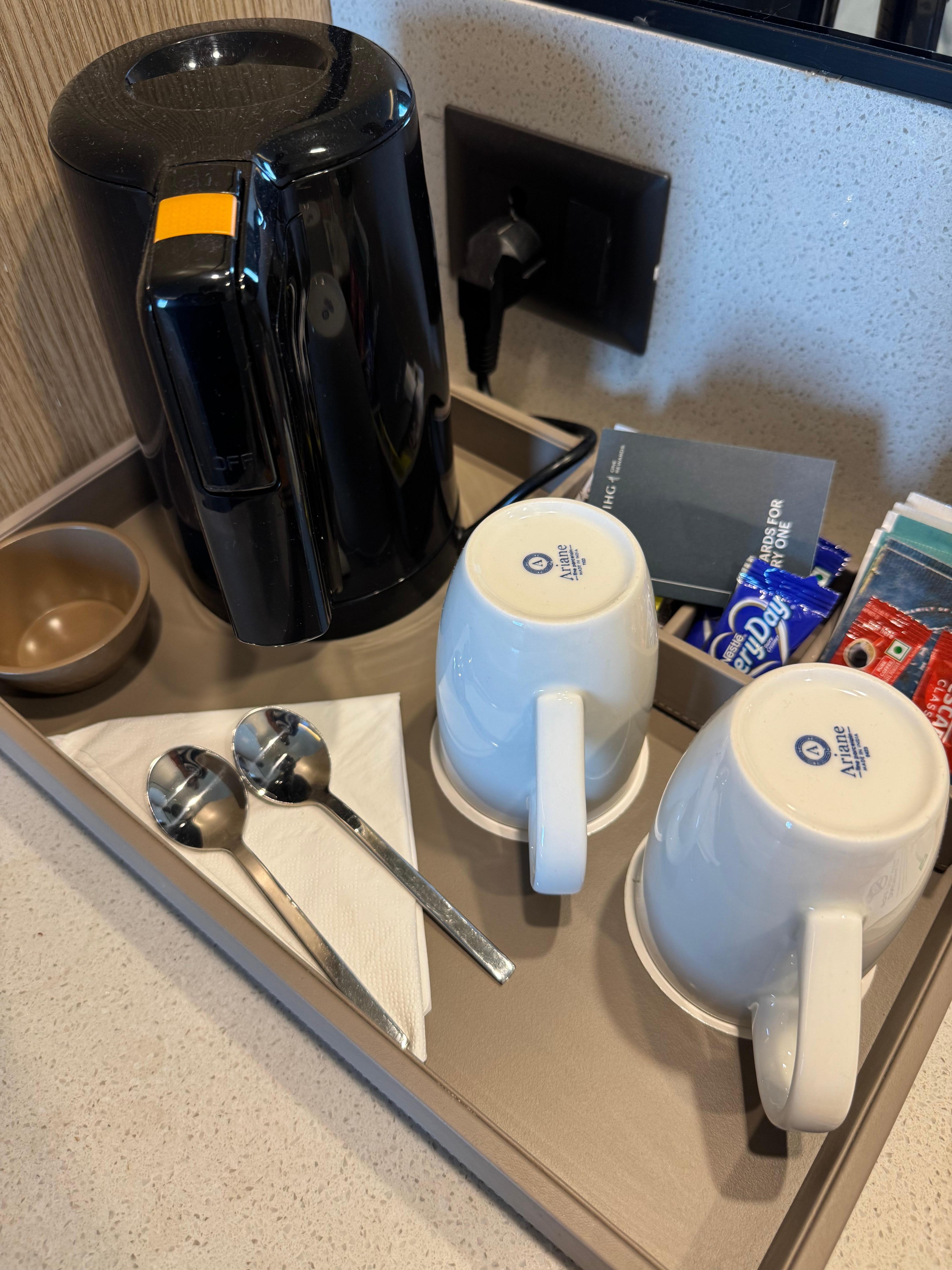 Complementary Coffee items and kettle