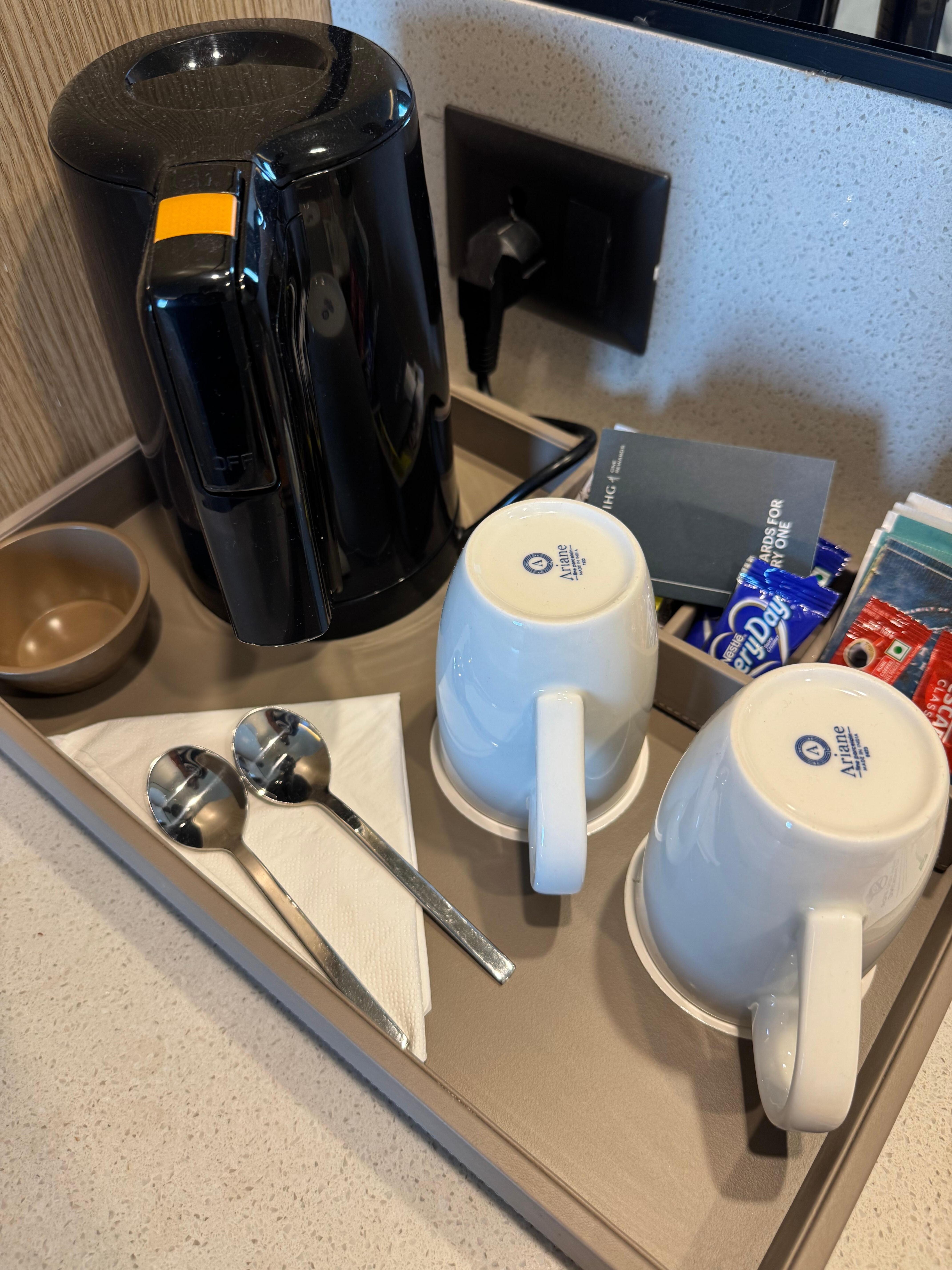 Complementary Coffee items and kettle