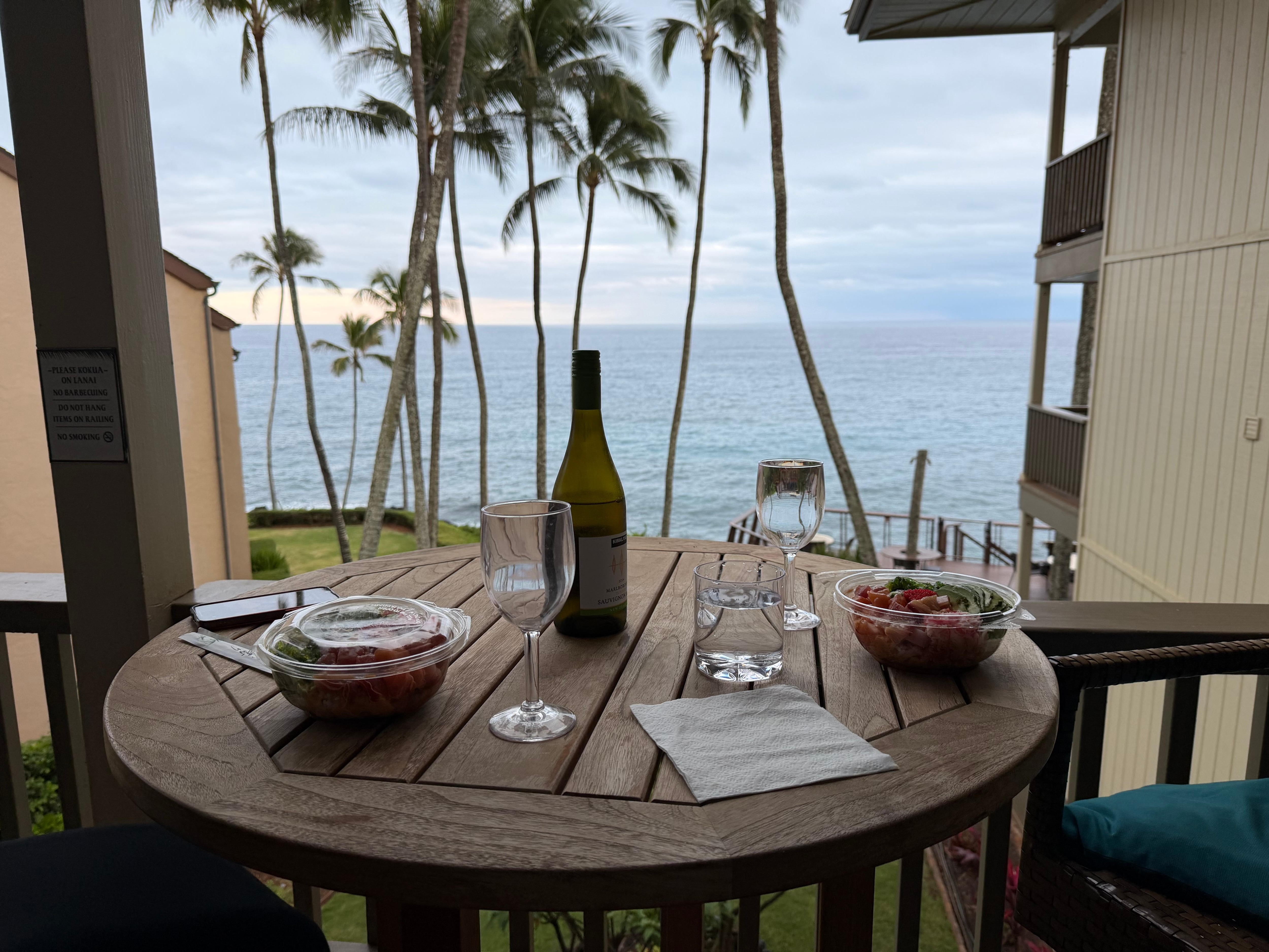 We loved getting takeout and enjoying the view from the lanai