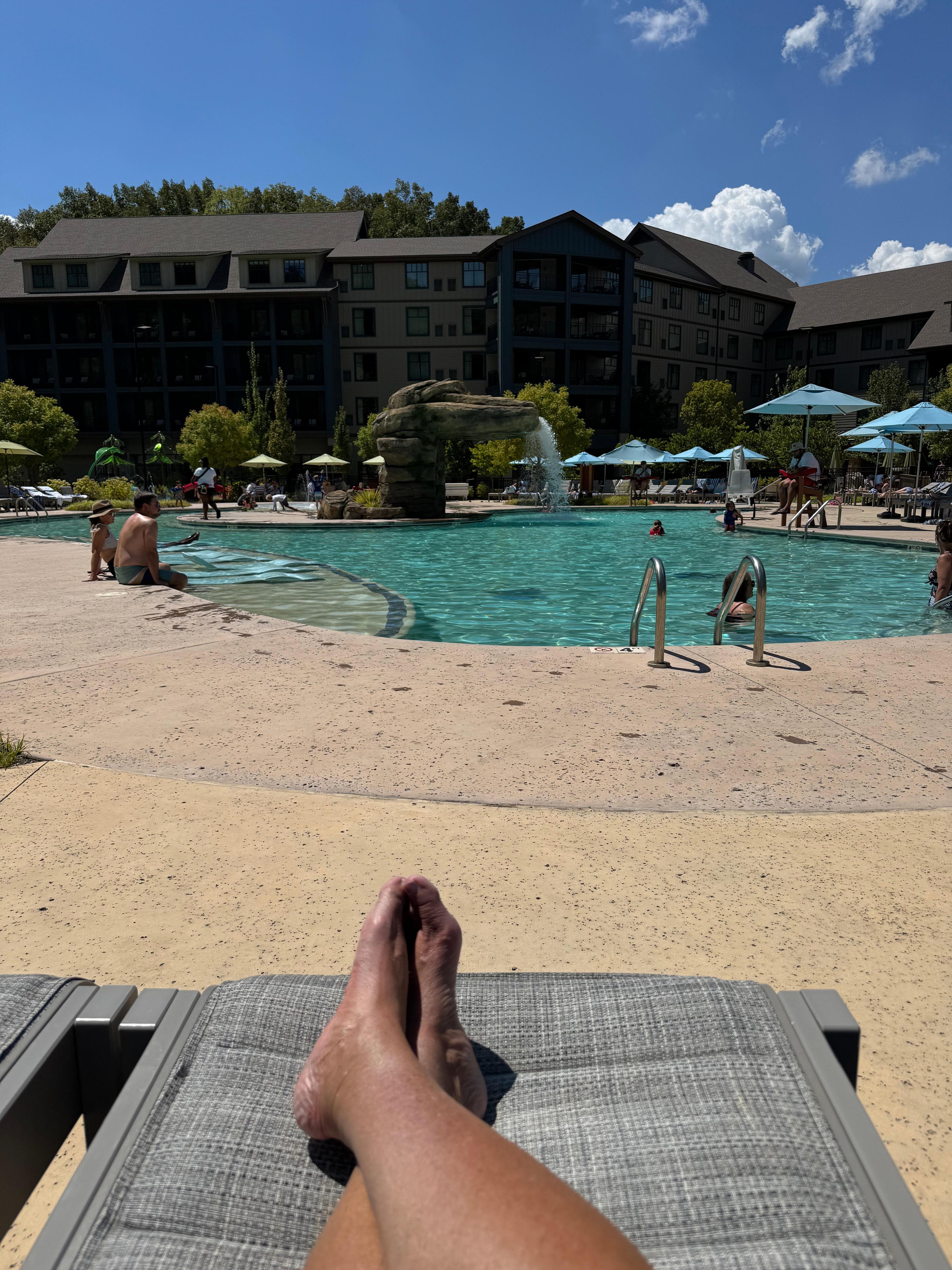 My favorite view, relaxing by the pool!